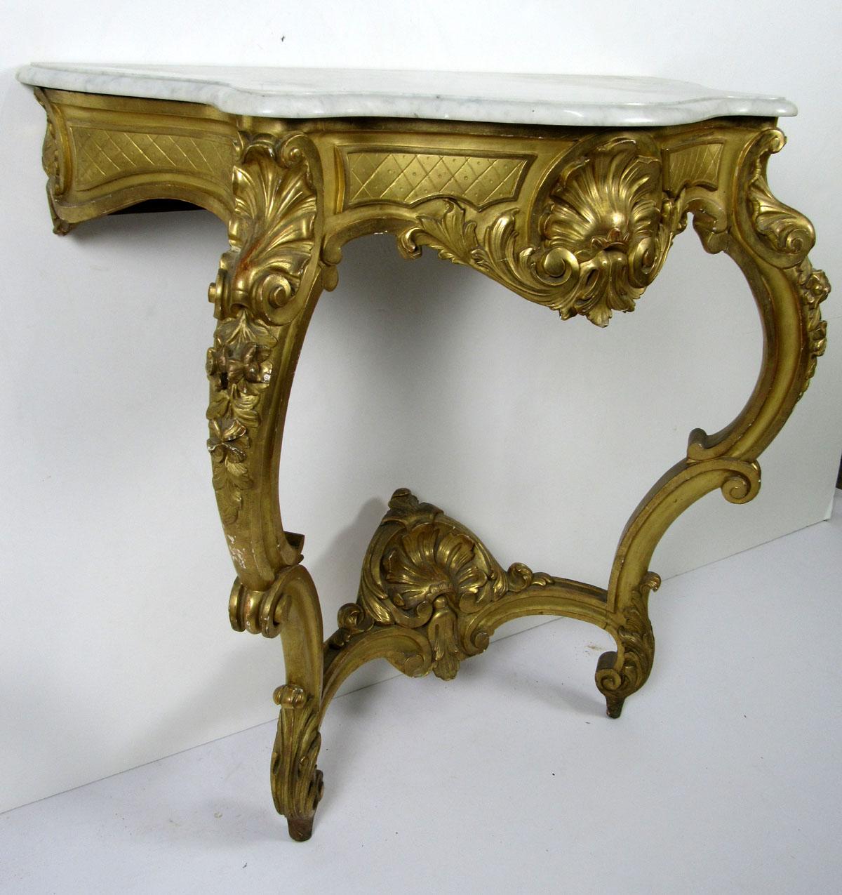 19th Century Louis XV Style Wall Console In Excellent Condition For Sale In Dallas, TX