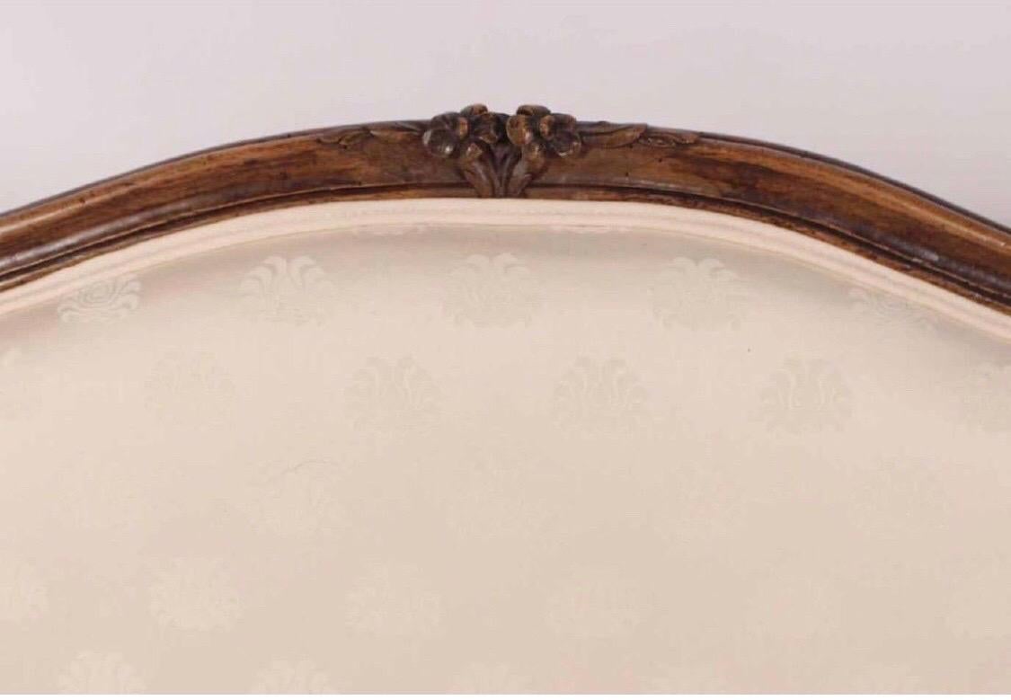 Upholstery 19th Century Louis XV Style Walnut Serpentine Sofa