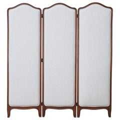 19th Century Louis XV Style Walnut Three-Panel Folding Screen