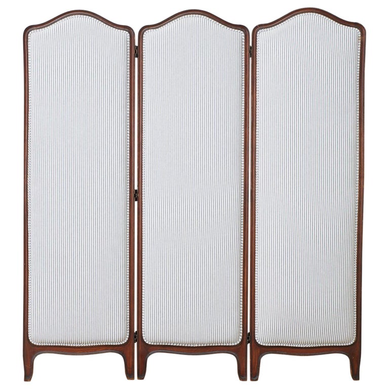 French Louis XV–Style Three-Panel Folding Screen, Late 19th Century 