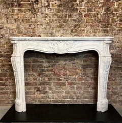 19th Century Louis XV Versailles Marble Fireplace Mantelpiece