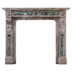 19th Century, Louis XVI Antique Marble Fireplace