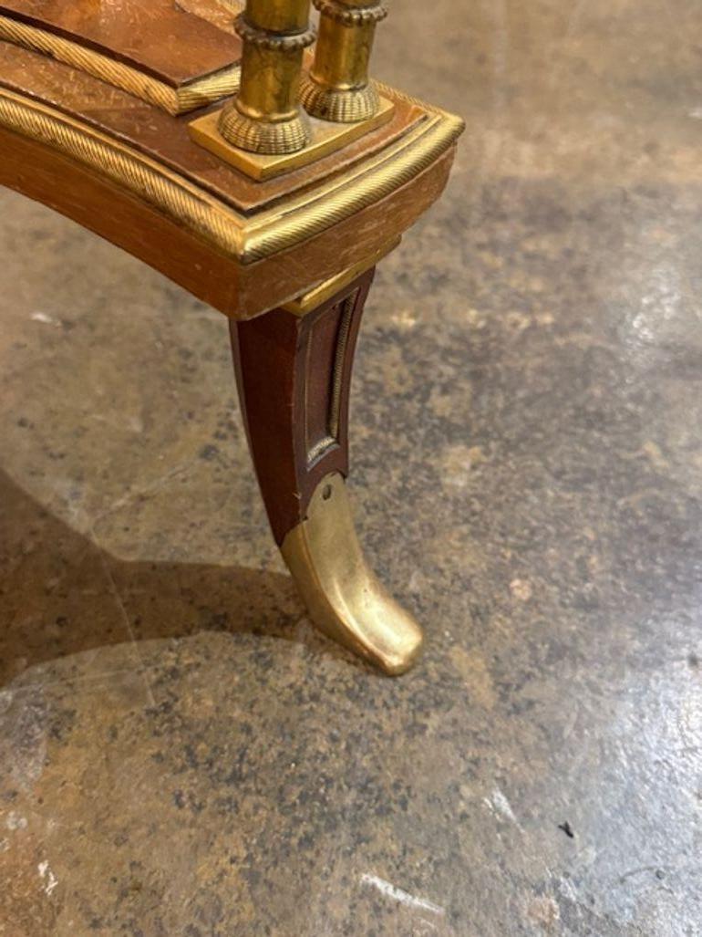 19th Century Louis XVI Bamboo Form Side Table with Inset Marble Top In Good Condition For Sale In Dallas, TX