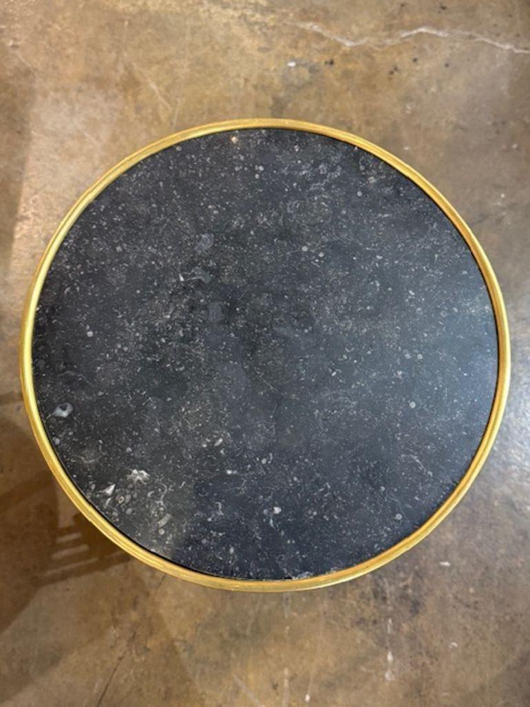 19th Century Louis XVI Bamboo Form Side Table with Inset Marble Top For Sale 1