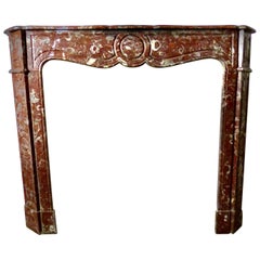 19th Century Louis XVI Belgium Marble Fireplace Surround Pompadour