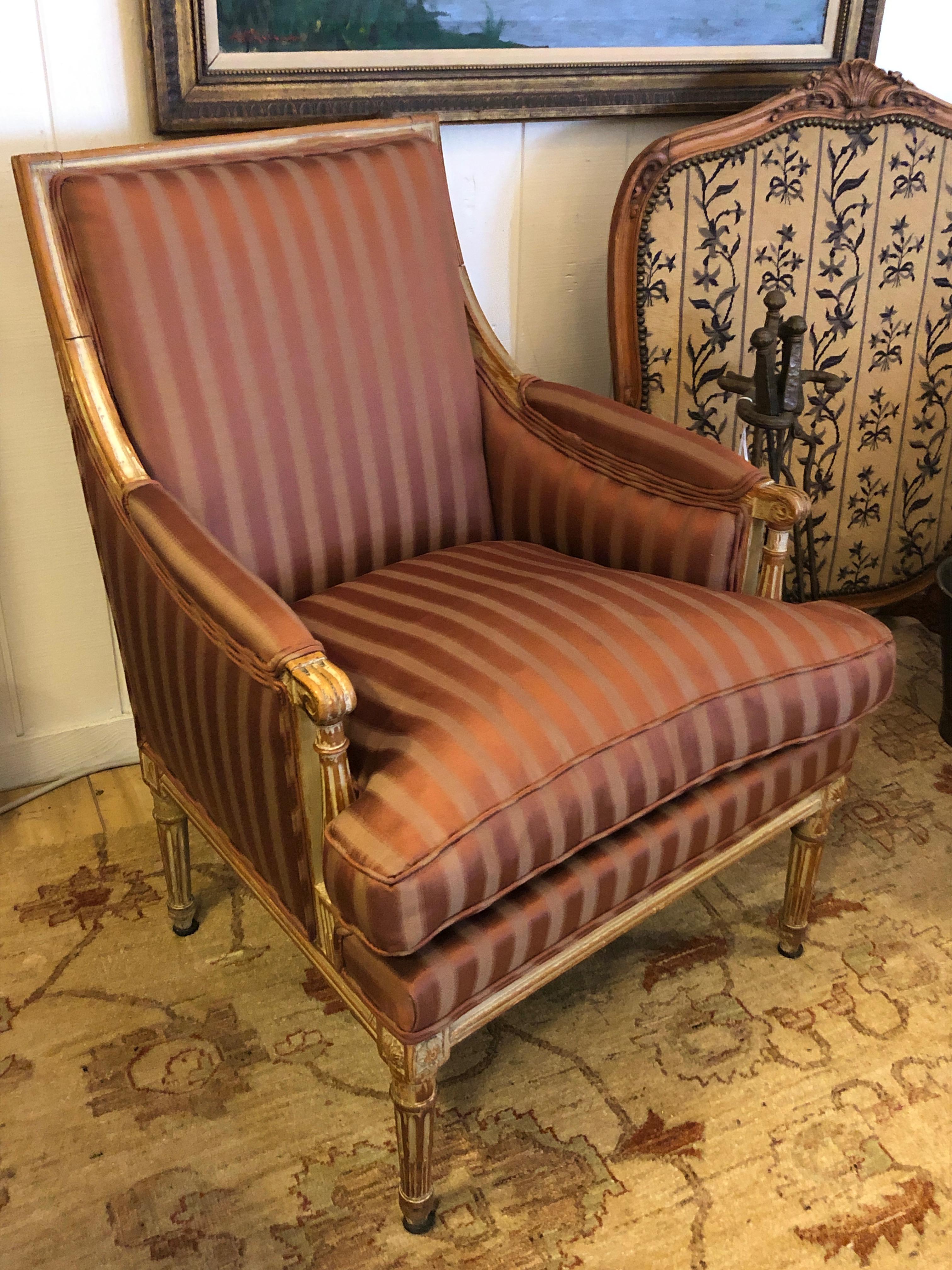 19th Century Louis XVI Bergère Club Chair with Rose Tarlow Upholstery 6