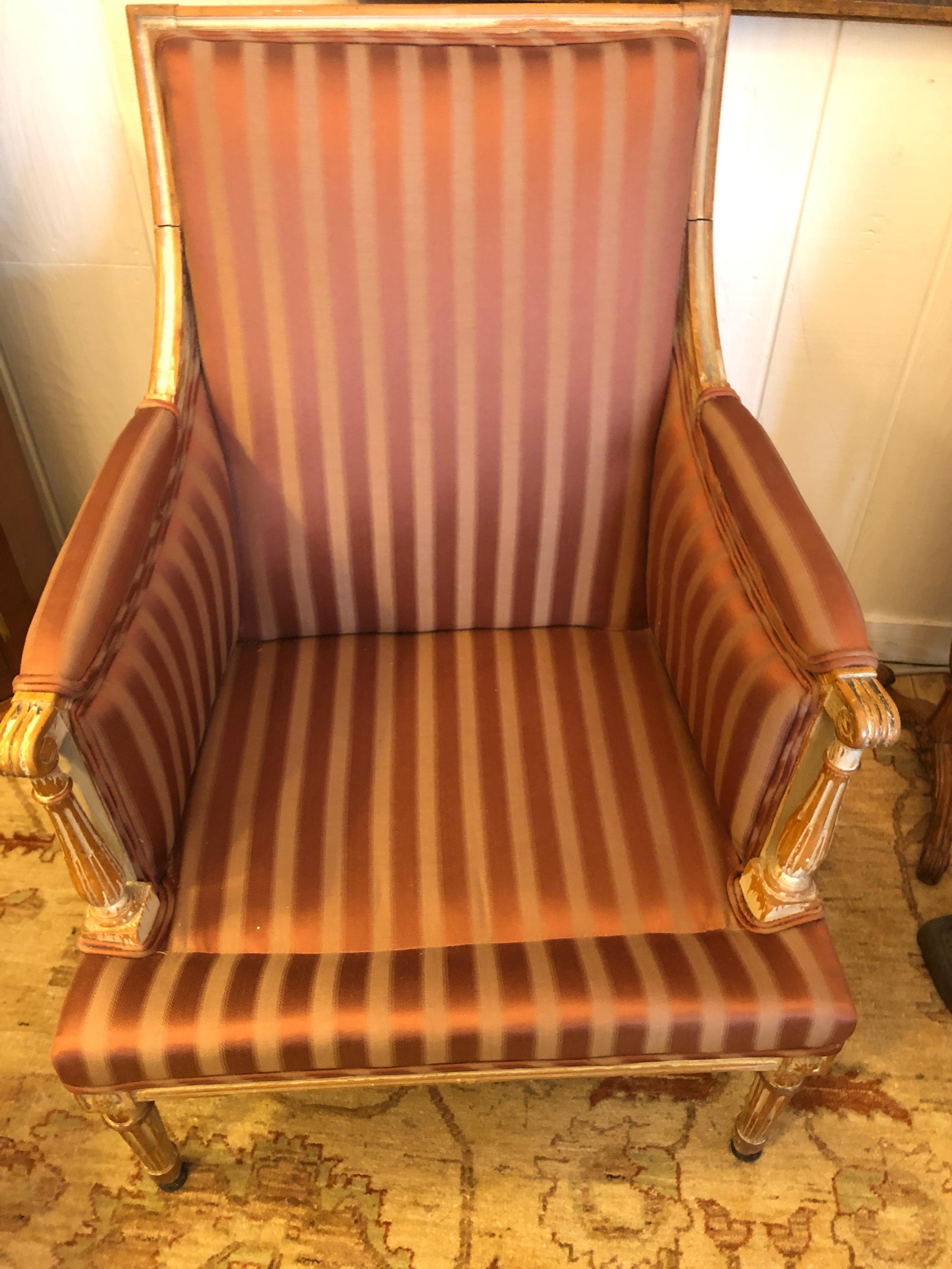 French 19th Century Louis XVI Bergère Club Chair with Rose Tarlow Upholstery