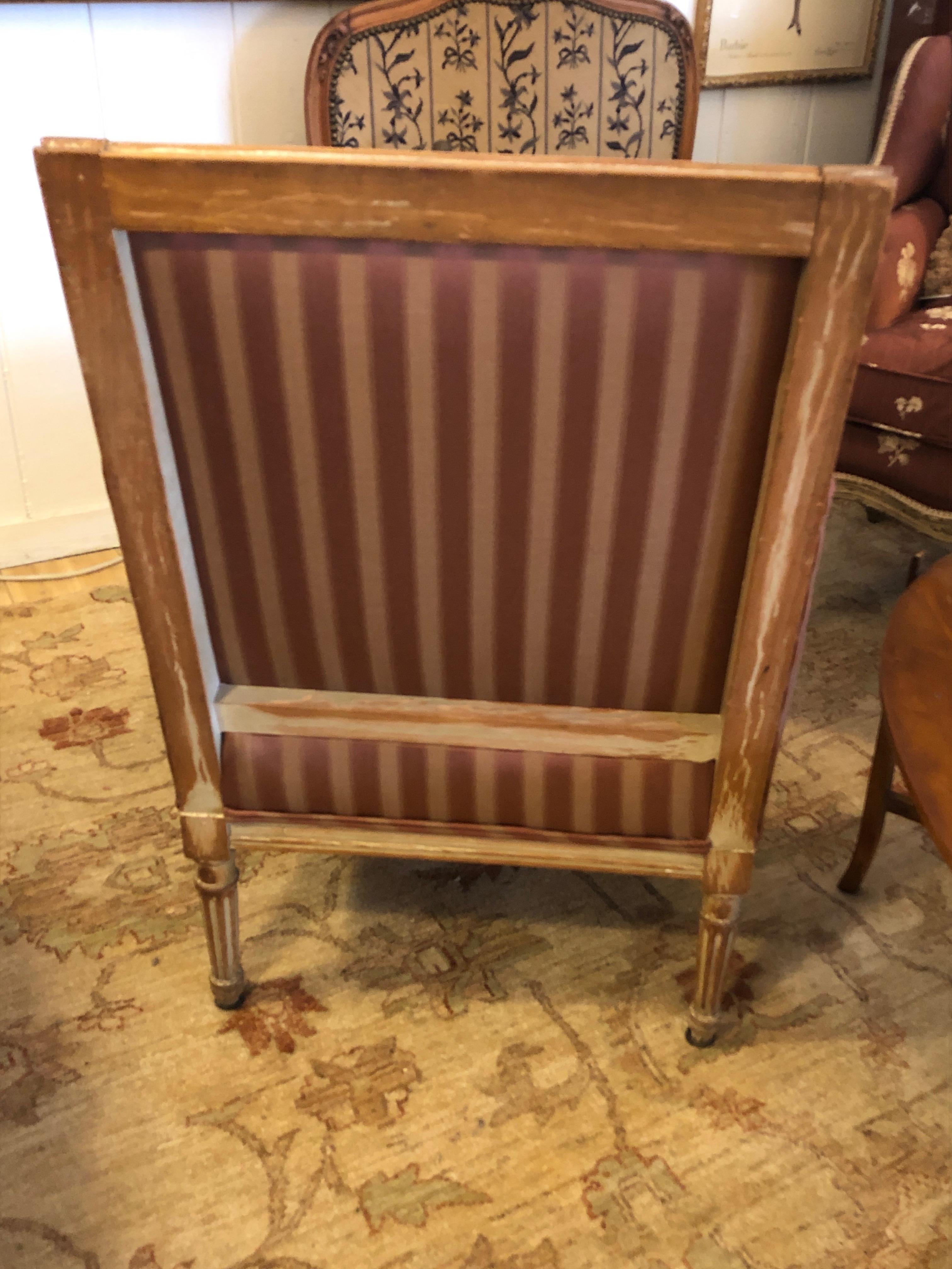 19th Century Louis XVI Bergère Club Chair with Rose Tarlow Upholstery 4