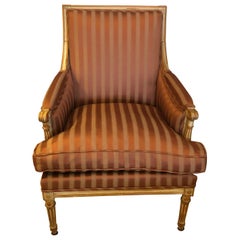 19th Century Louis XVI Bergère Club Chair with Rose Tarlow Upholstery