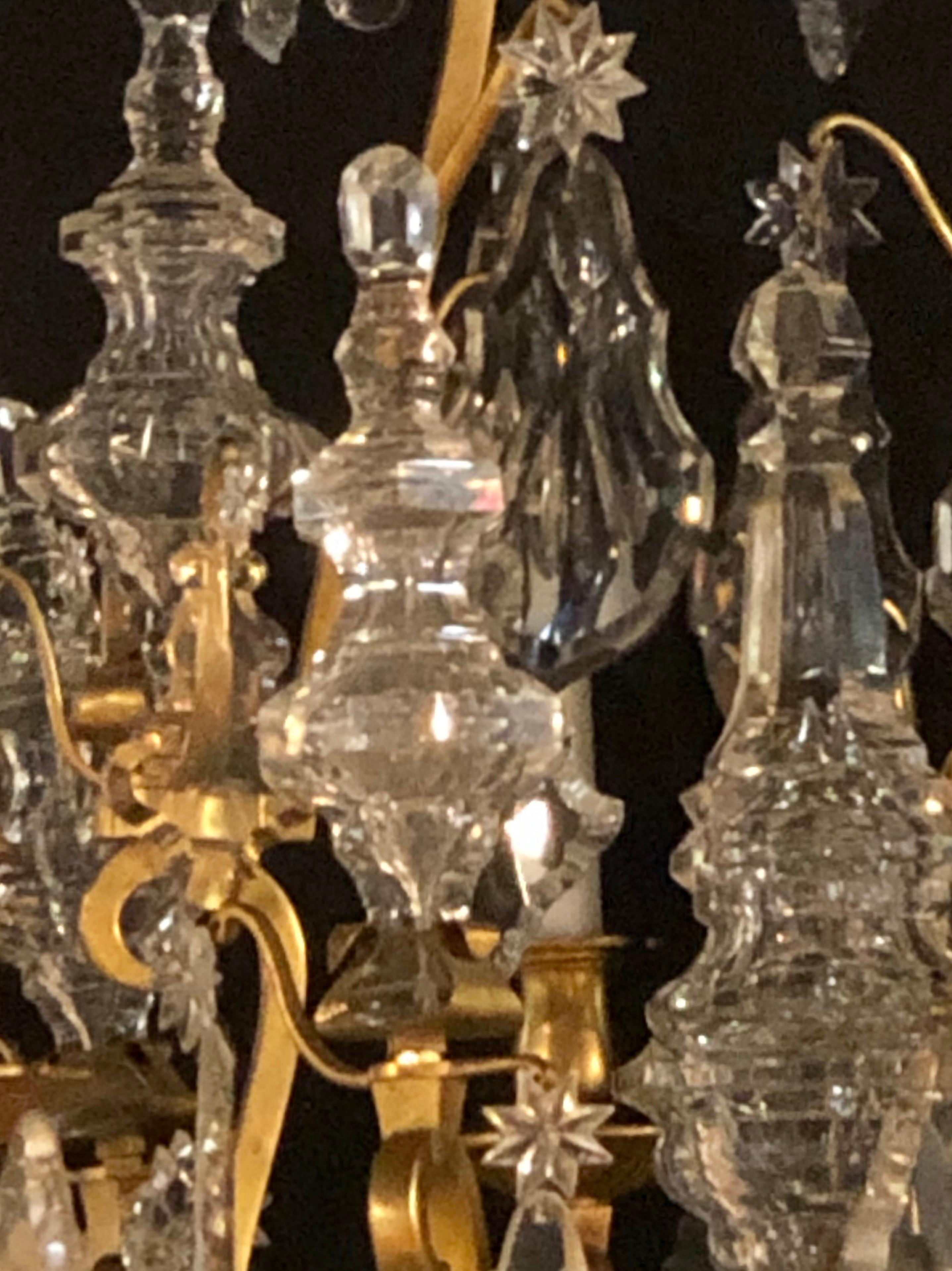 19th Century Bronze and Large Crystal Palatial Chandelier  For Sale 11