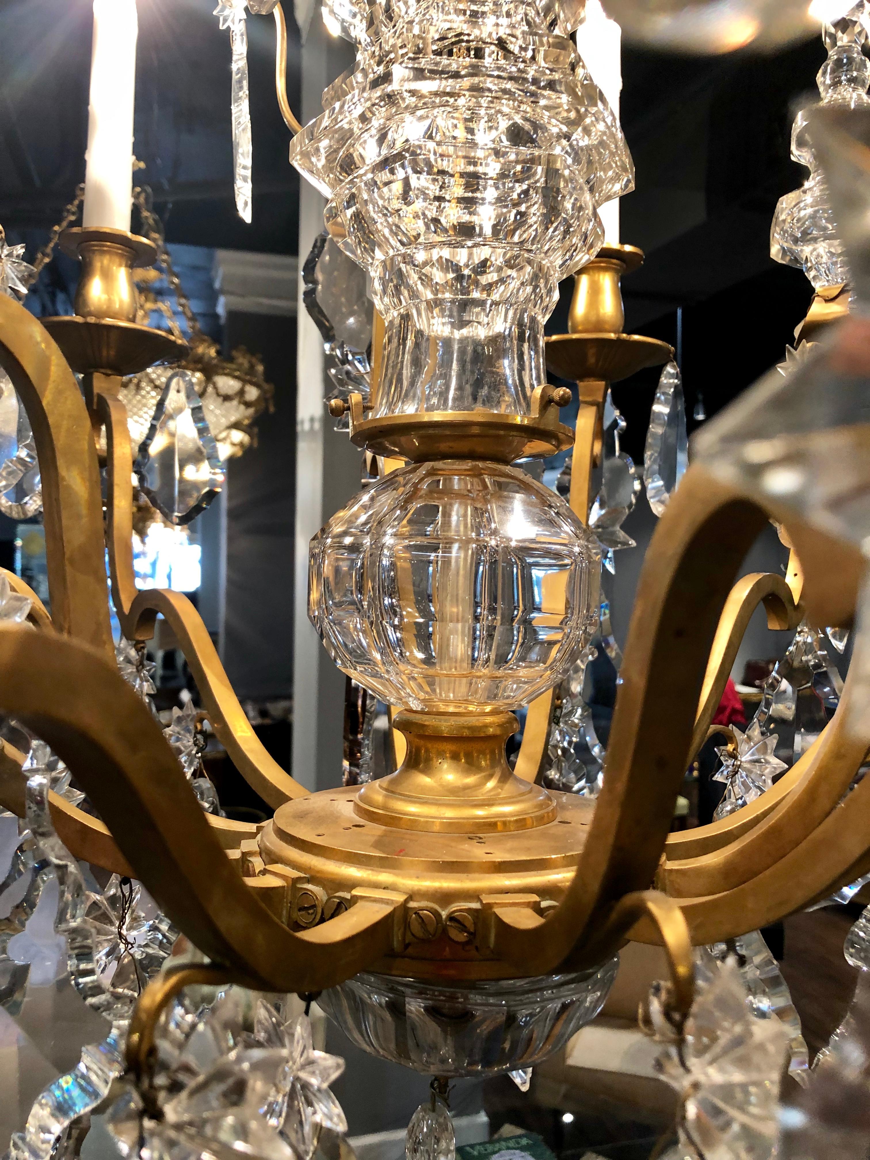 19th Century Bronze and Large Crystal Palatial Chandelier  For Sale 3