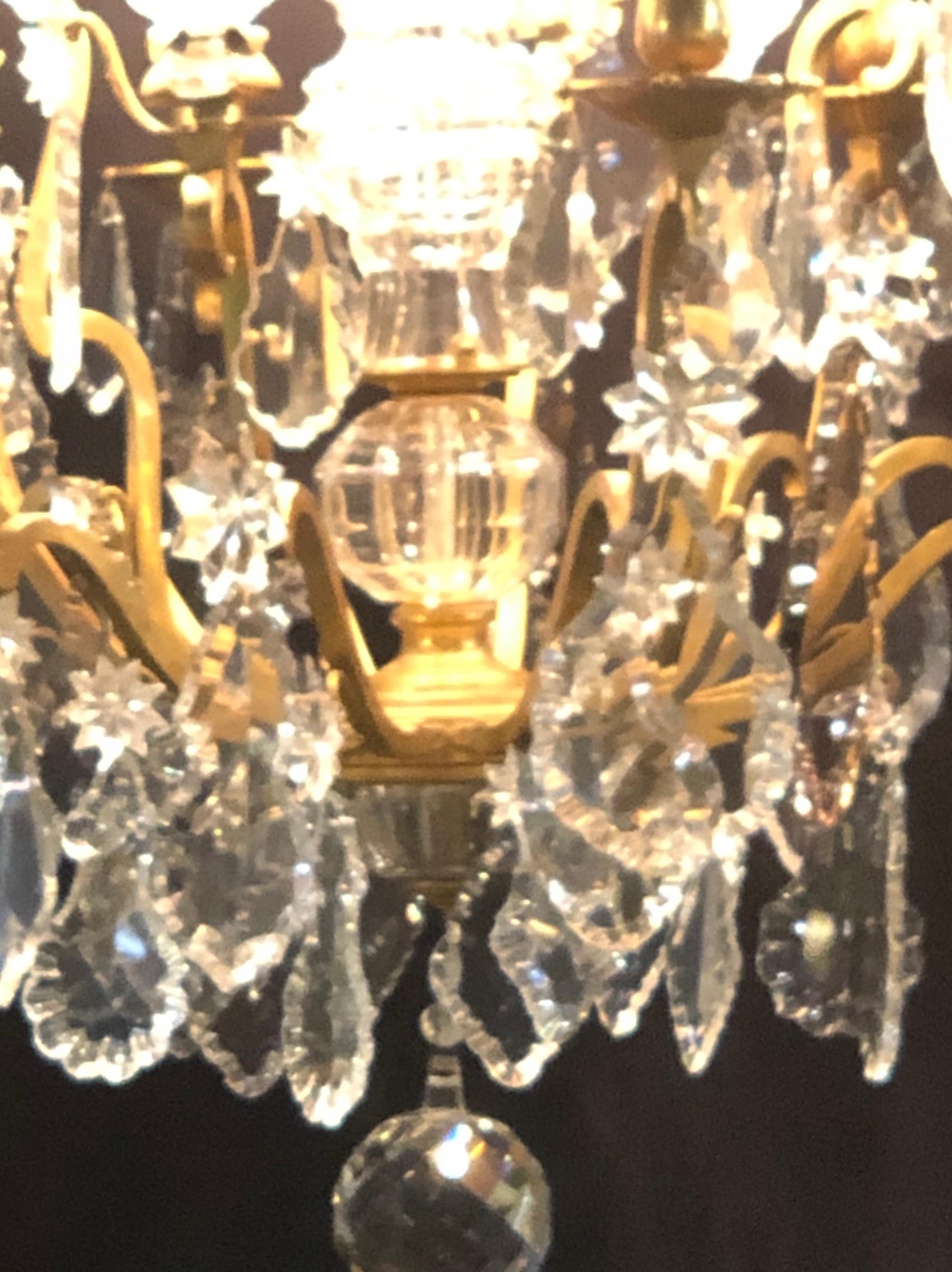 19th Century Bronze and Large Crystal Palatial Chandelier  For Sale 5