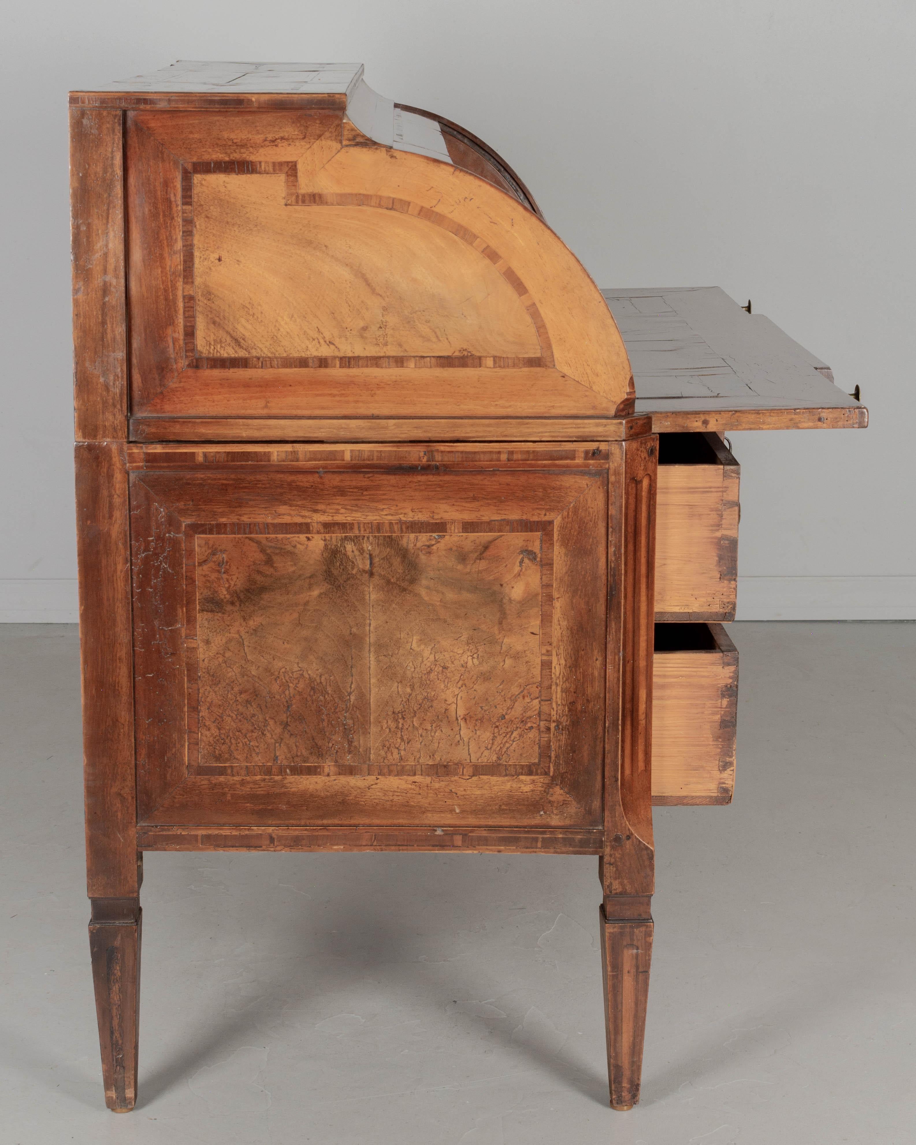 French 19th Century Louis XVI Bureau à Cylindre or Roll Top Desk For Sale