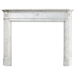 Antique 19th Century, Louis XVI Carrara Marble Fireplace