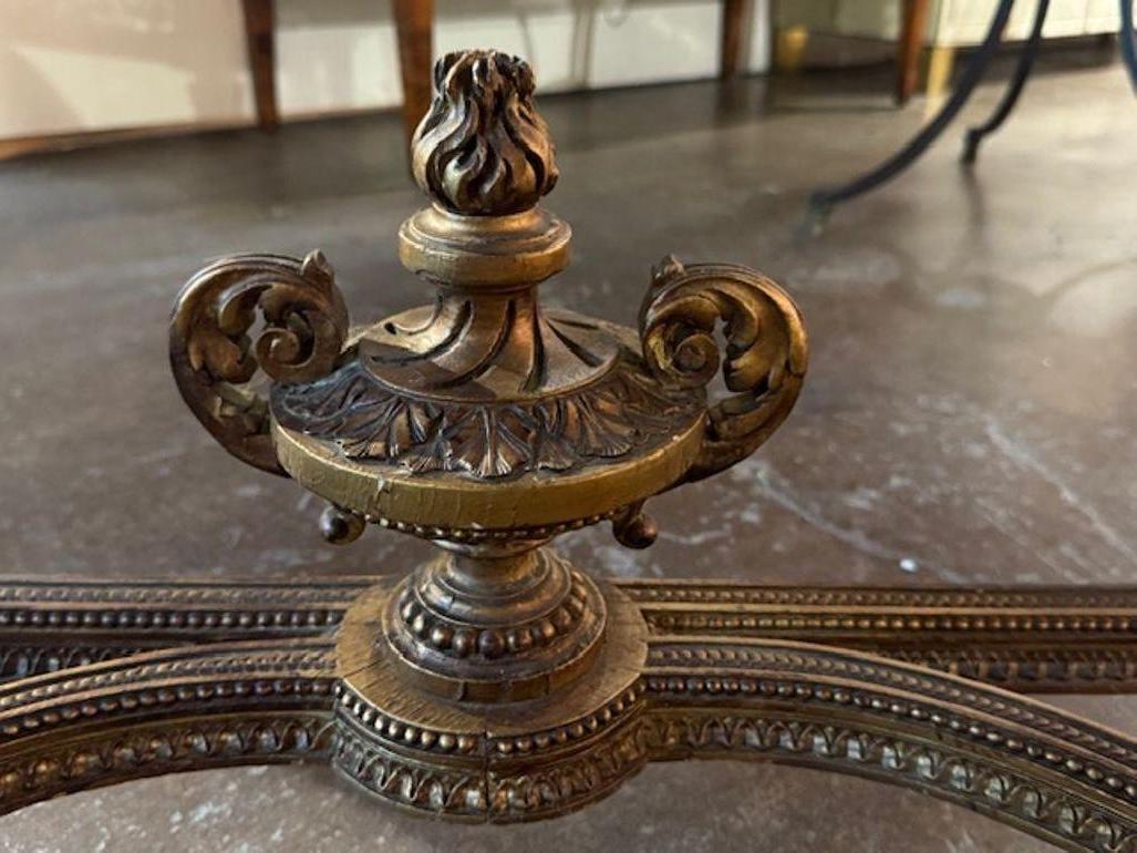 19th Century Louis XVI Carved and Giltwood Console with Marble Top For Sale 1