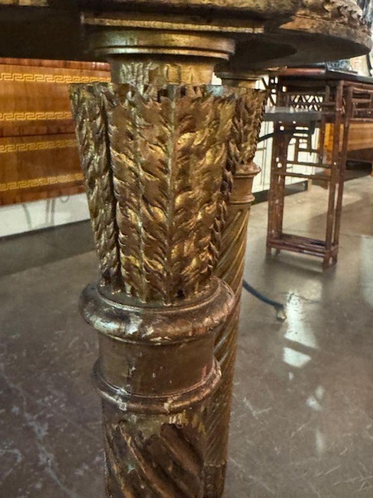 19th Century Louis XVI Carved and Giltwood Console with Marble Top For Sale 3