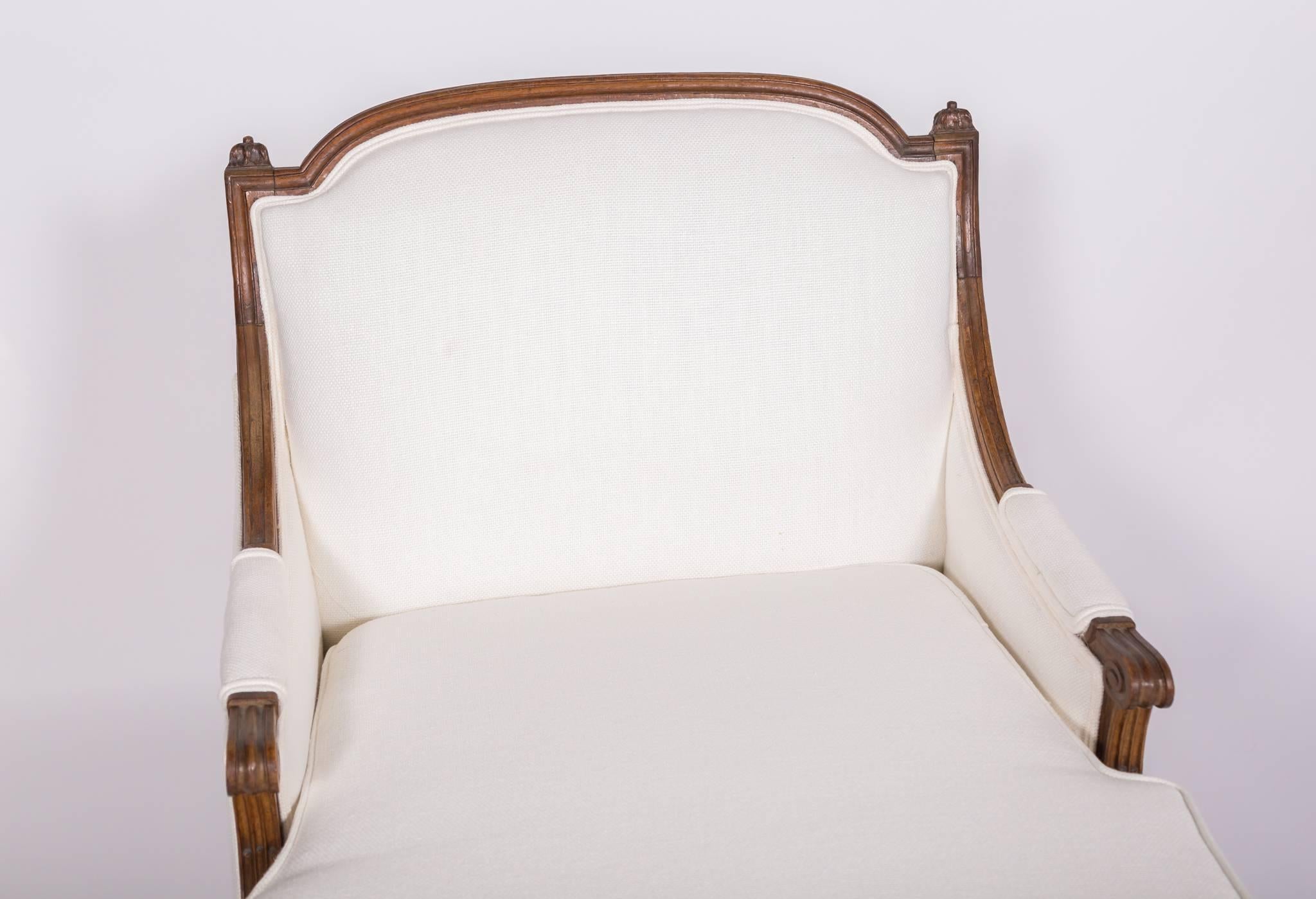 19c Louis XVI Upholstered Chaise 2