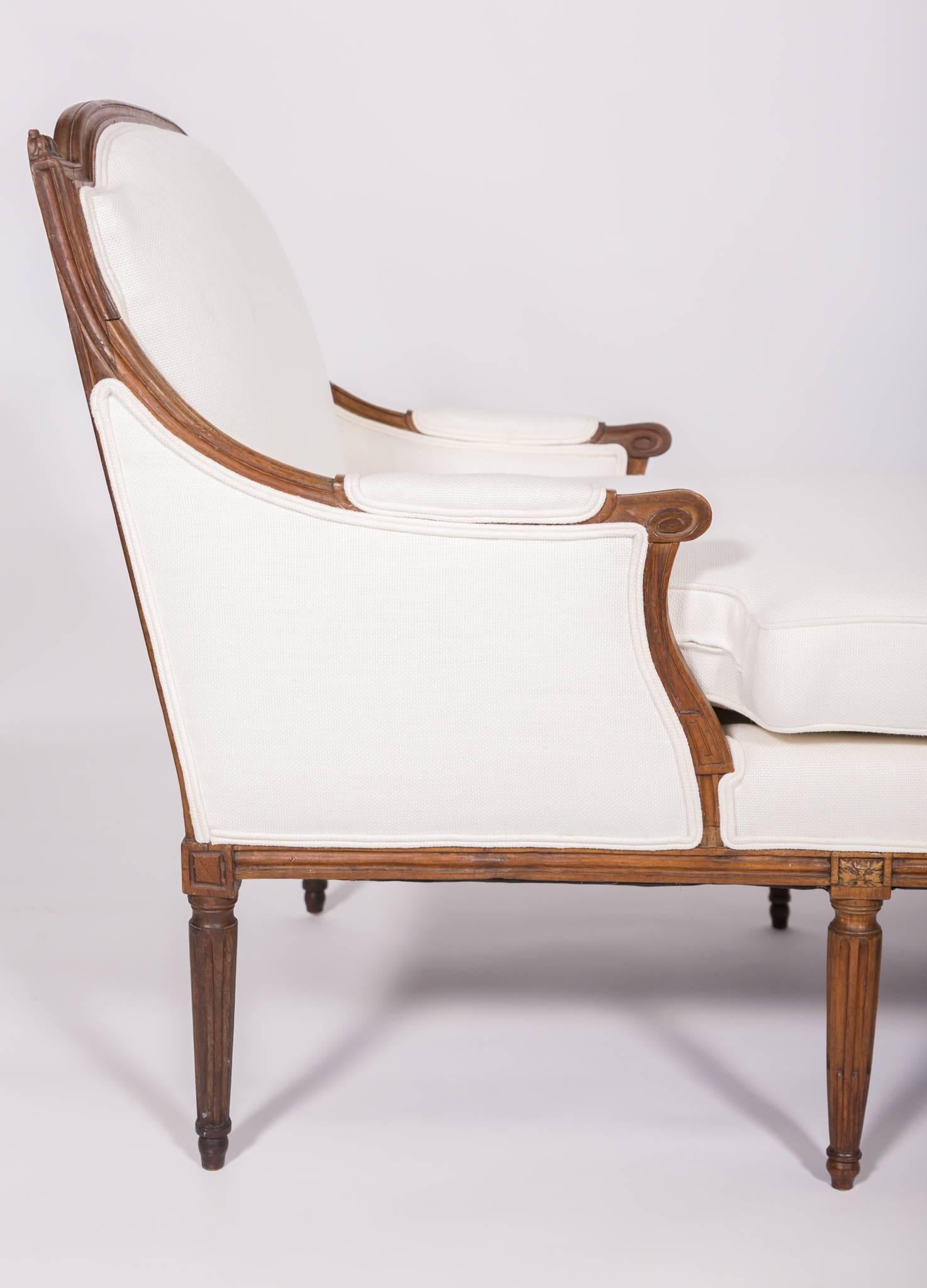 19c Louis XVI Upholstered Chaise 3