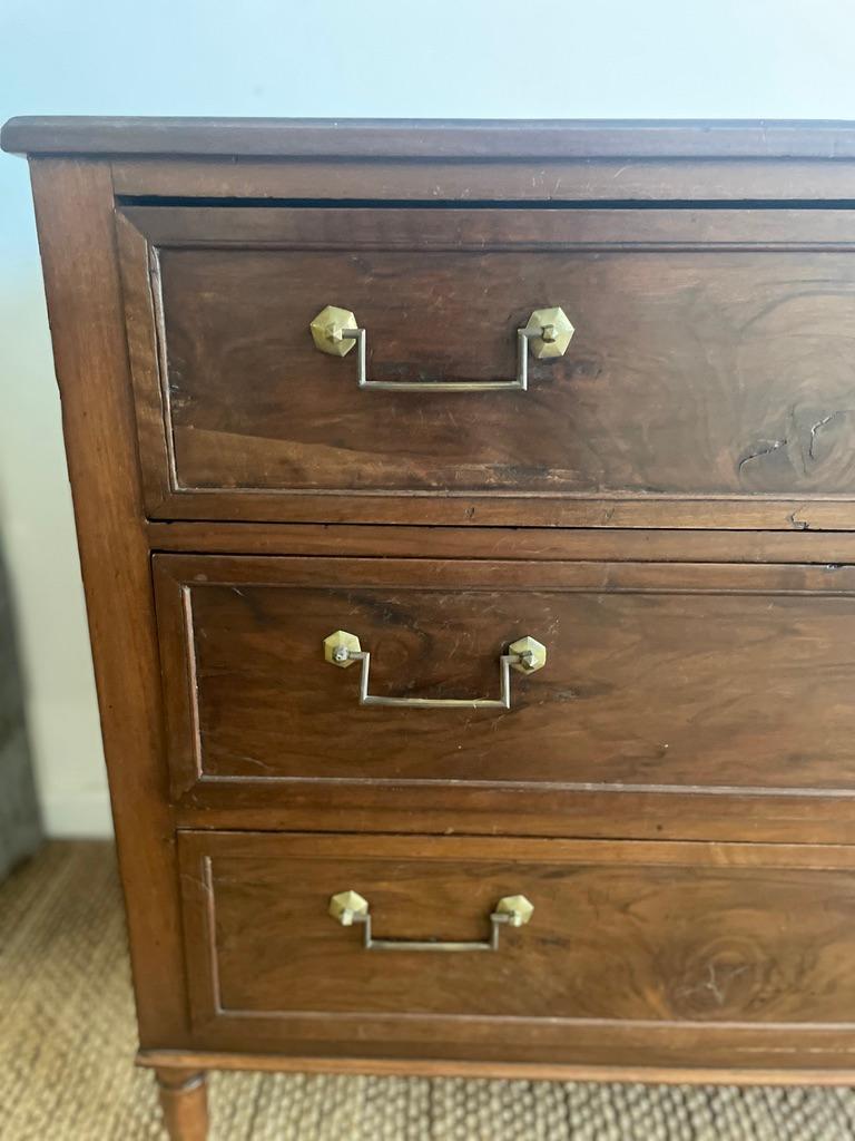 Walnut Mid 20th Century Louis XVI Chest of Drawers For Sale