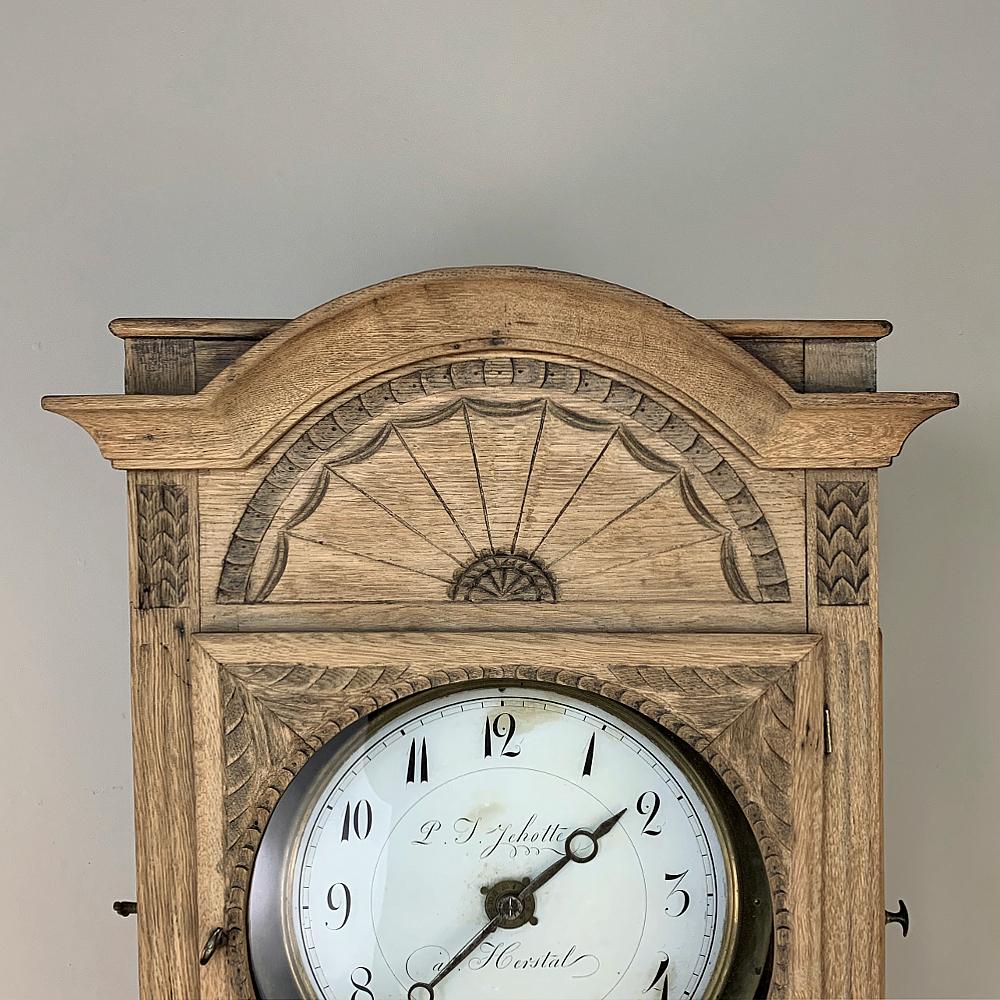 Oak 19th Century Louis XVI Clock by Schotte of Herstal