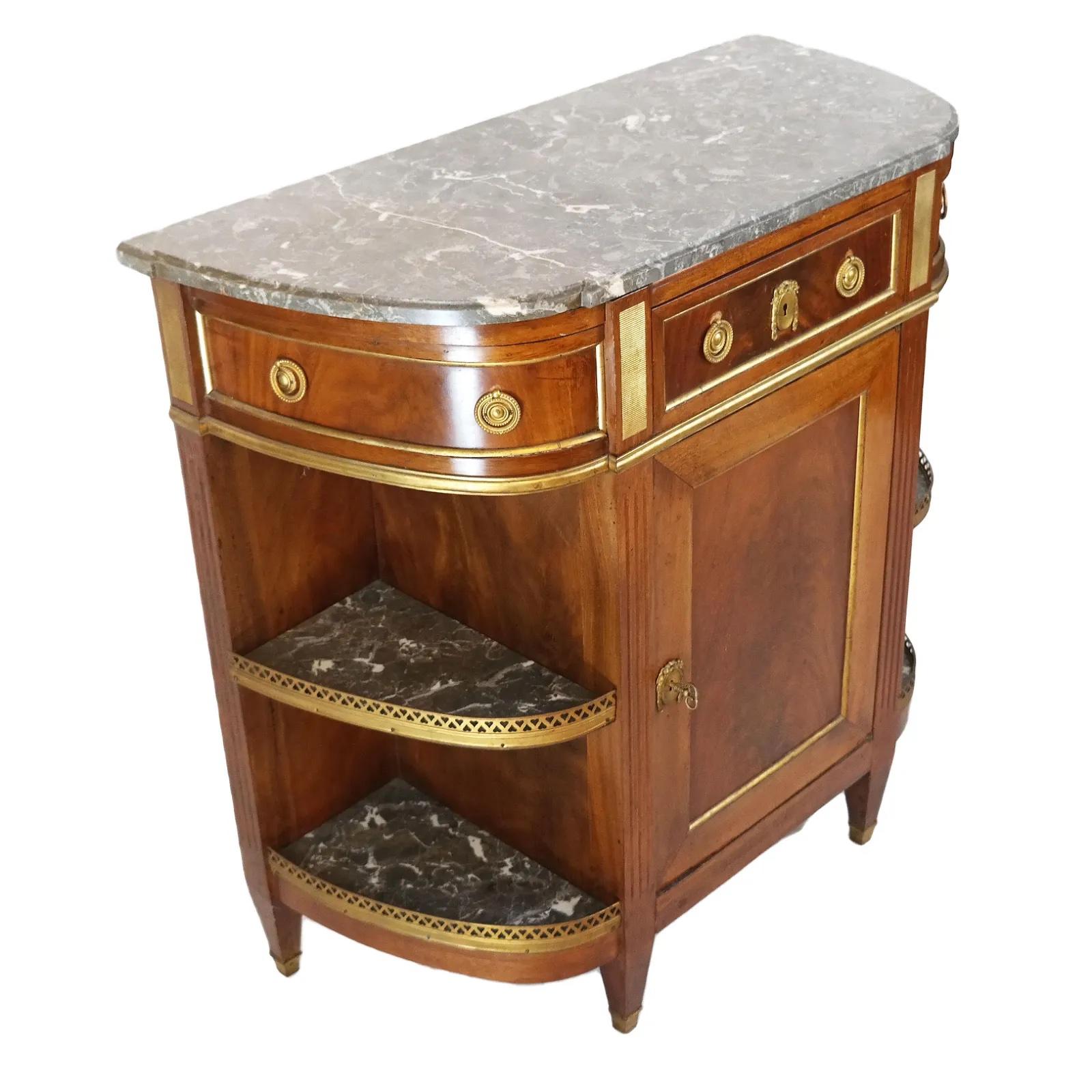 Marble 19th Century Louis XVI Console Desserte For Sale