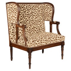 19th Century Louis XVI Convertible Wingback Settee Bed