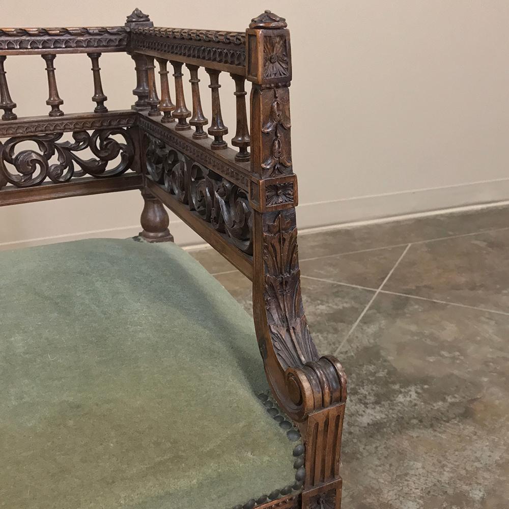 19th Century Louis XVI Corner Chair or French Walnut Arm Bench, circa 1870 1