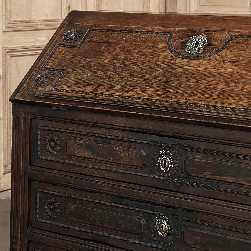 19th Century Louis XVI Country French Secretary Desk For Sale 9