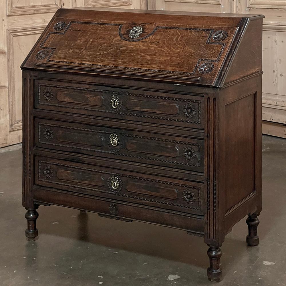 Hand-Crafted 19th Century Louis XVI Country French Secretary Desk For Sale