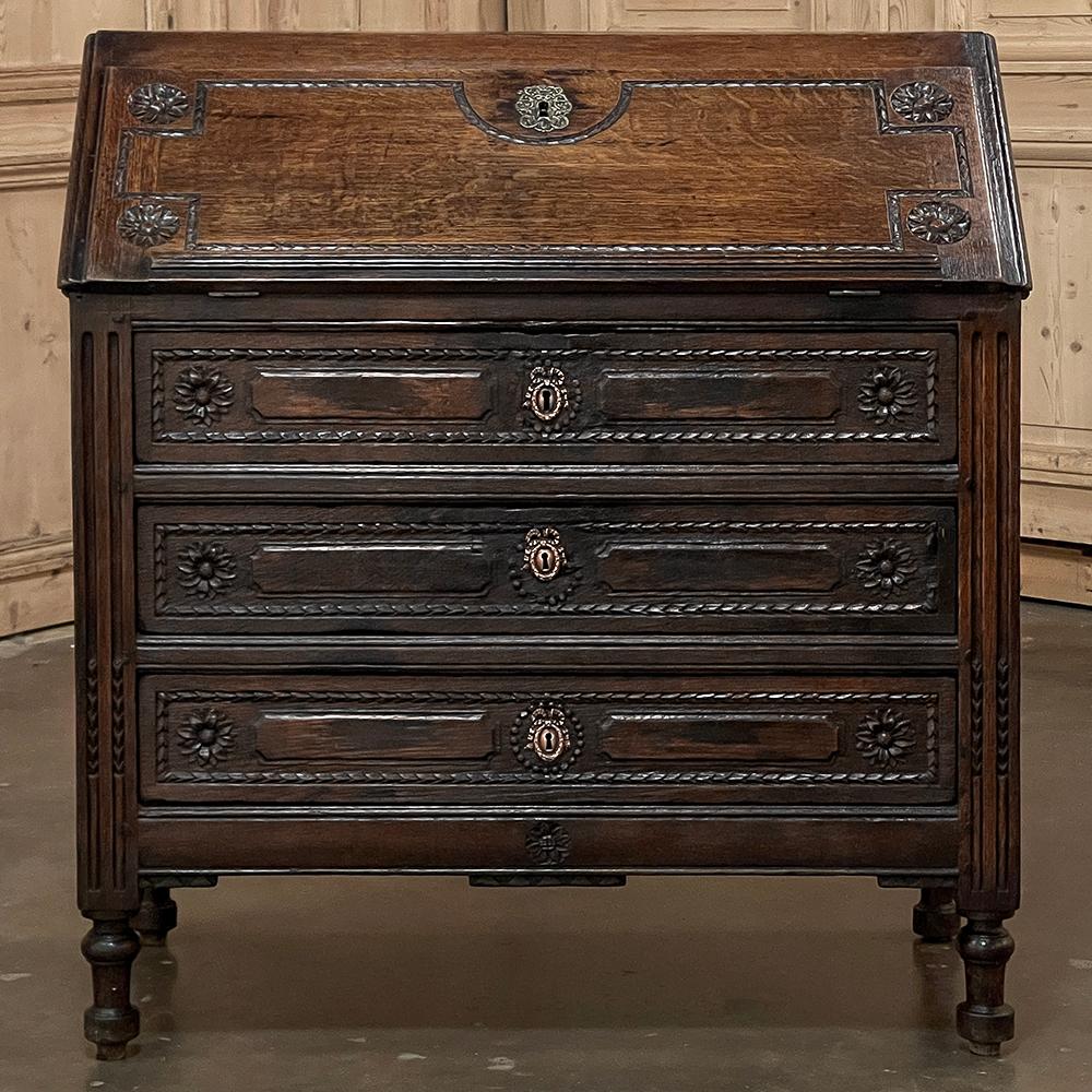 19th Century Louis XVI Country French Secretary Desk In Good Condition For Sale In Dallas, TX