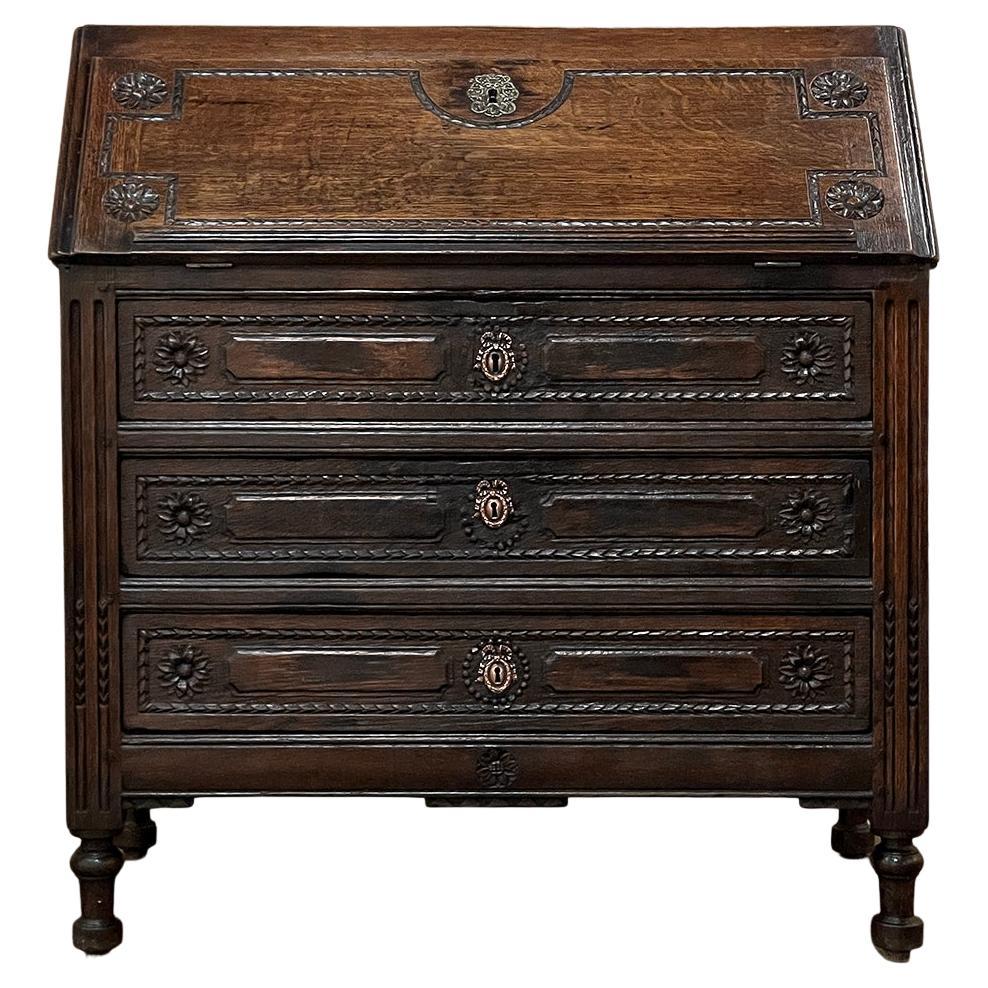 19th Century Louis XVI Country French Secretary Desk For Sale