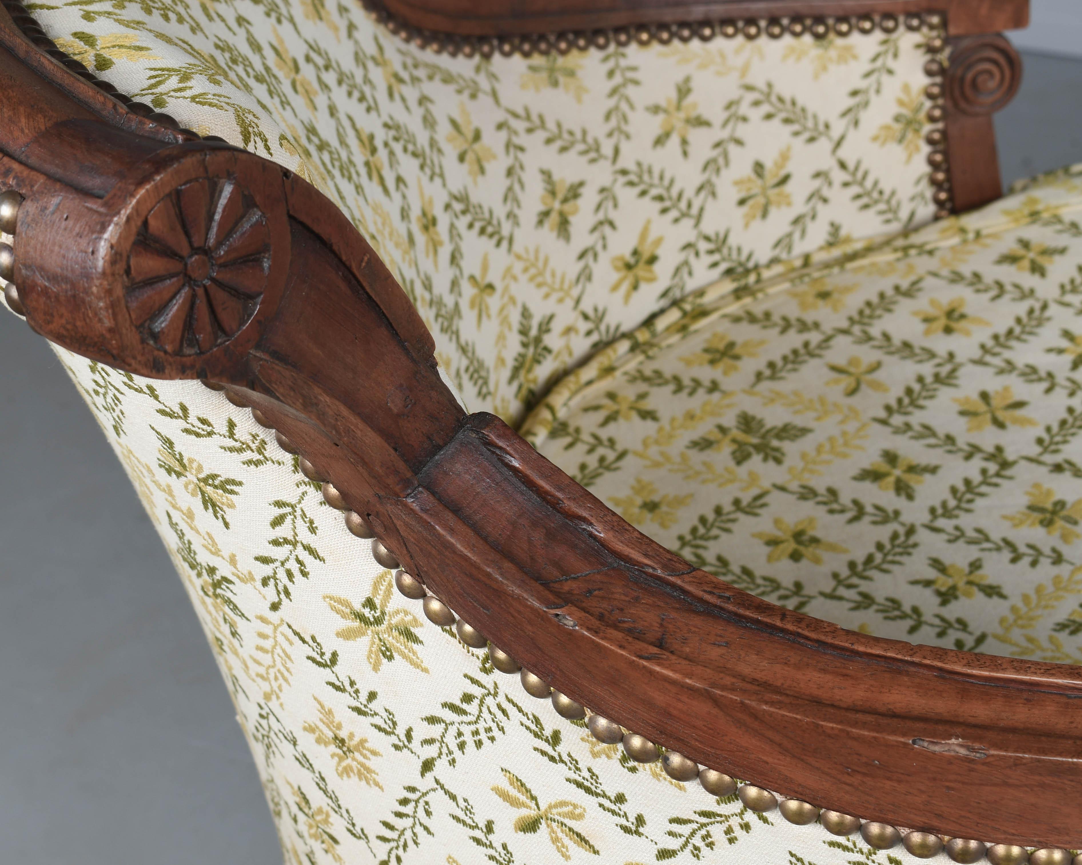 19th Century Louis XVI Duchesse en Bateau Chaise For Sale 10