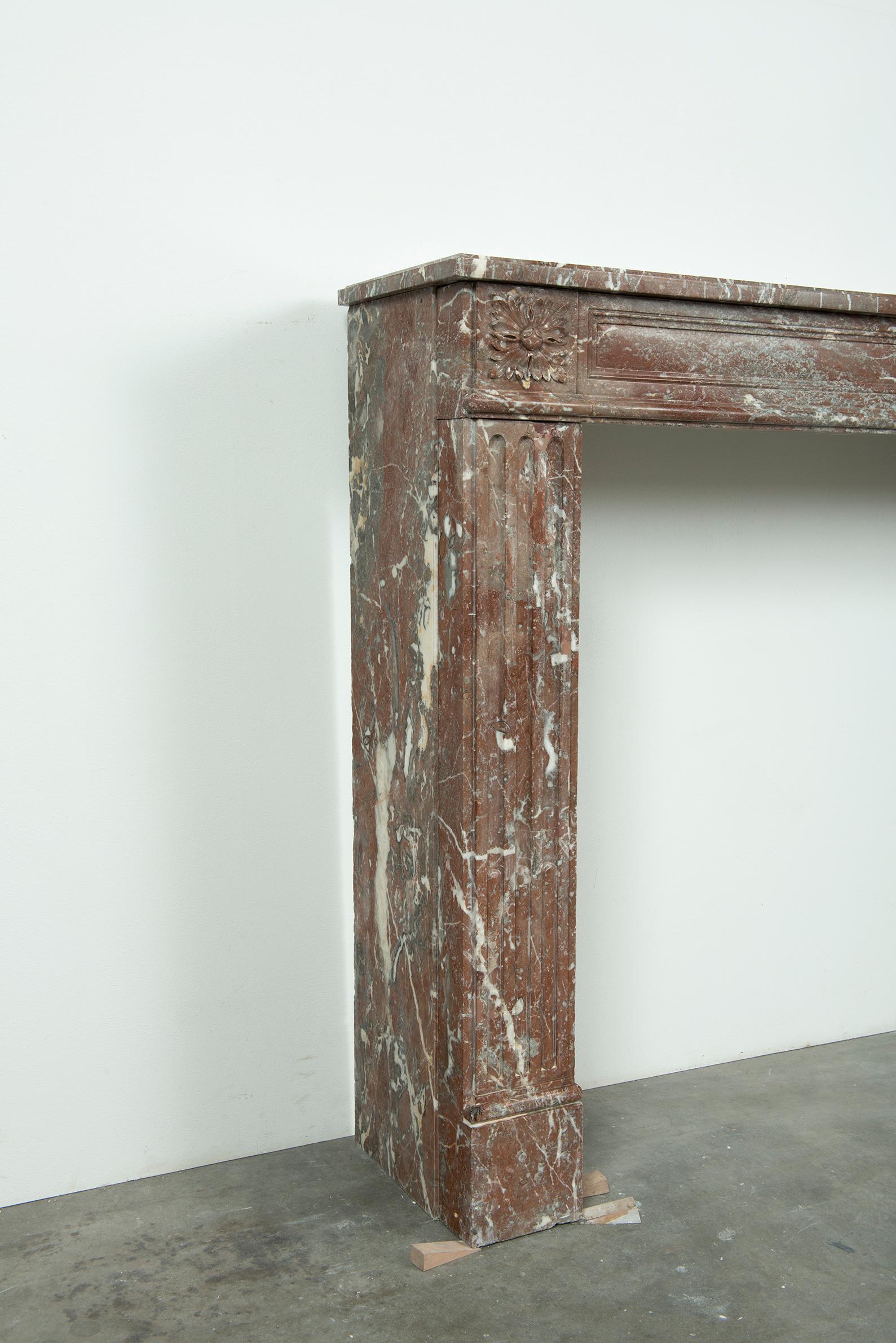 Marble 19th Century Louis XVI Fireplace Mantel For Sale