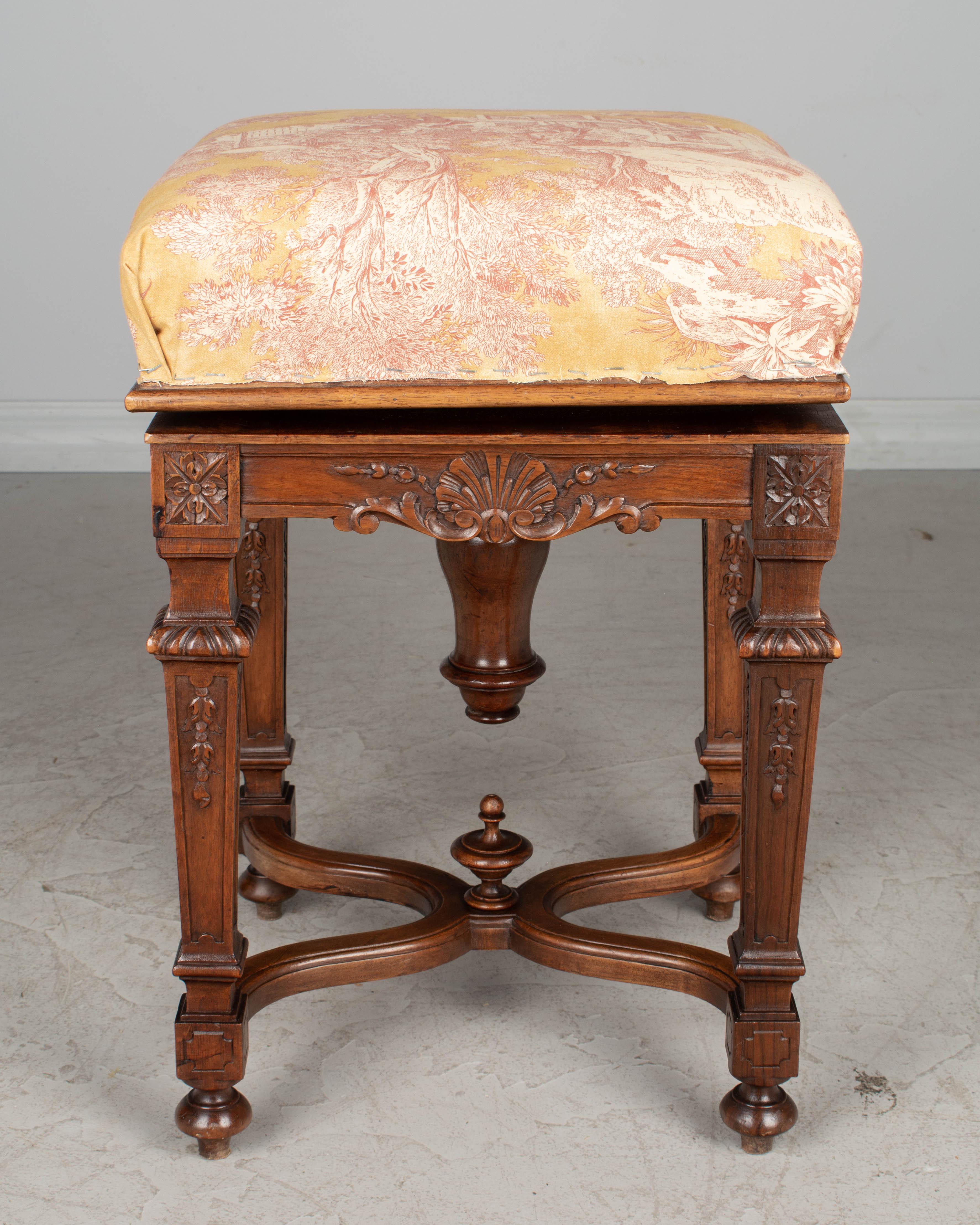 20th Century 19th Century Louis XVI French Adjustable Stool For Sale