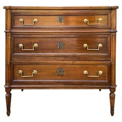 19th Century Louis XVI Fruitwood 3 Drawer Commode
