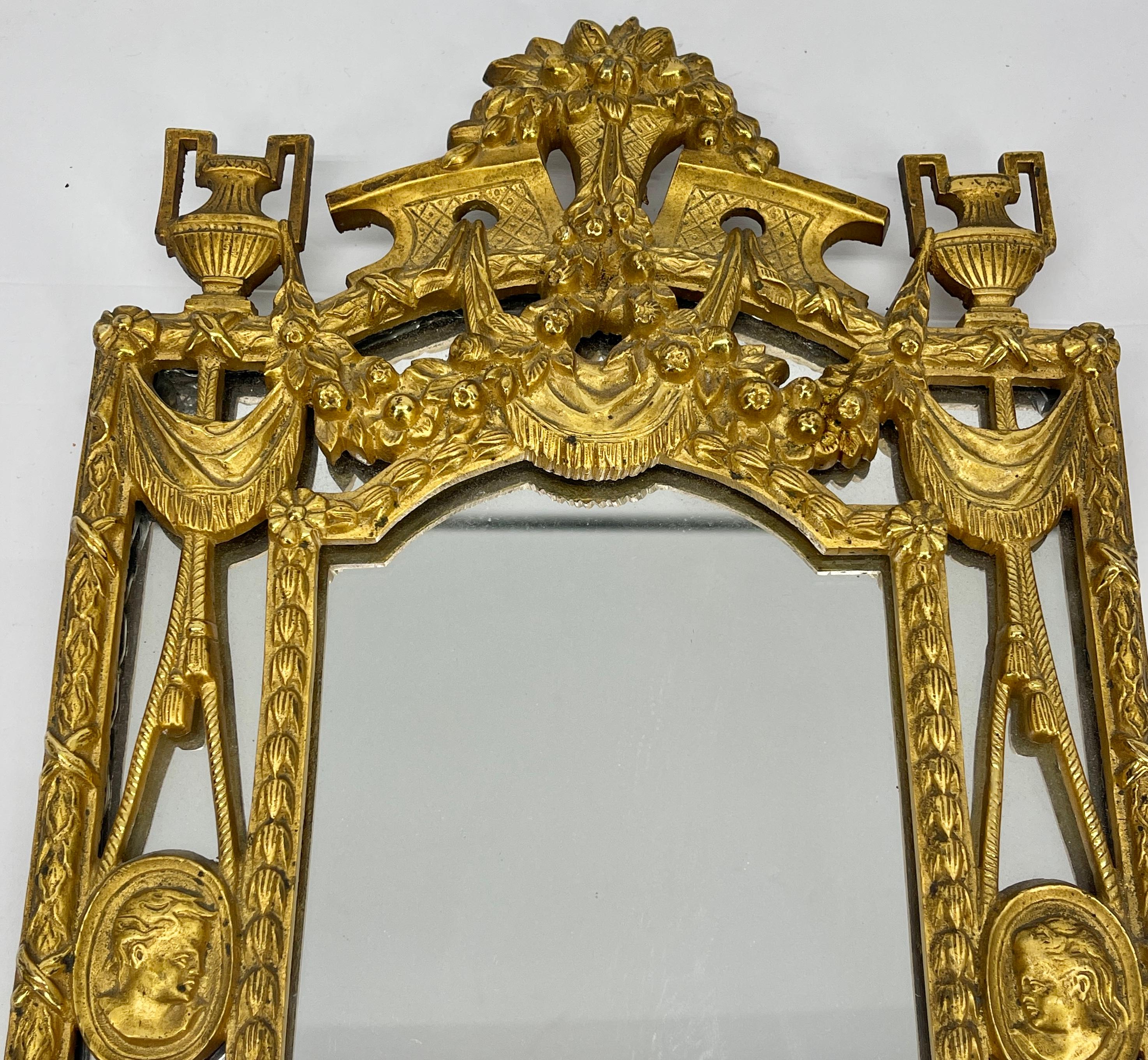 19th Century Louis XVI Gilded Bronze Vanity Mirror 5