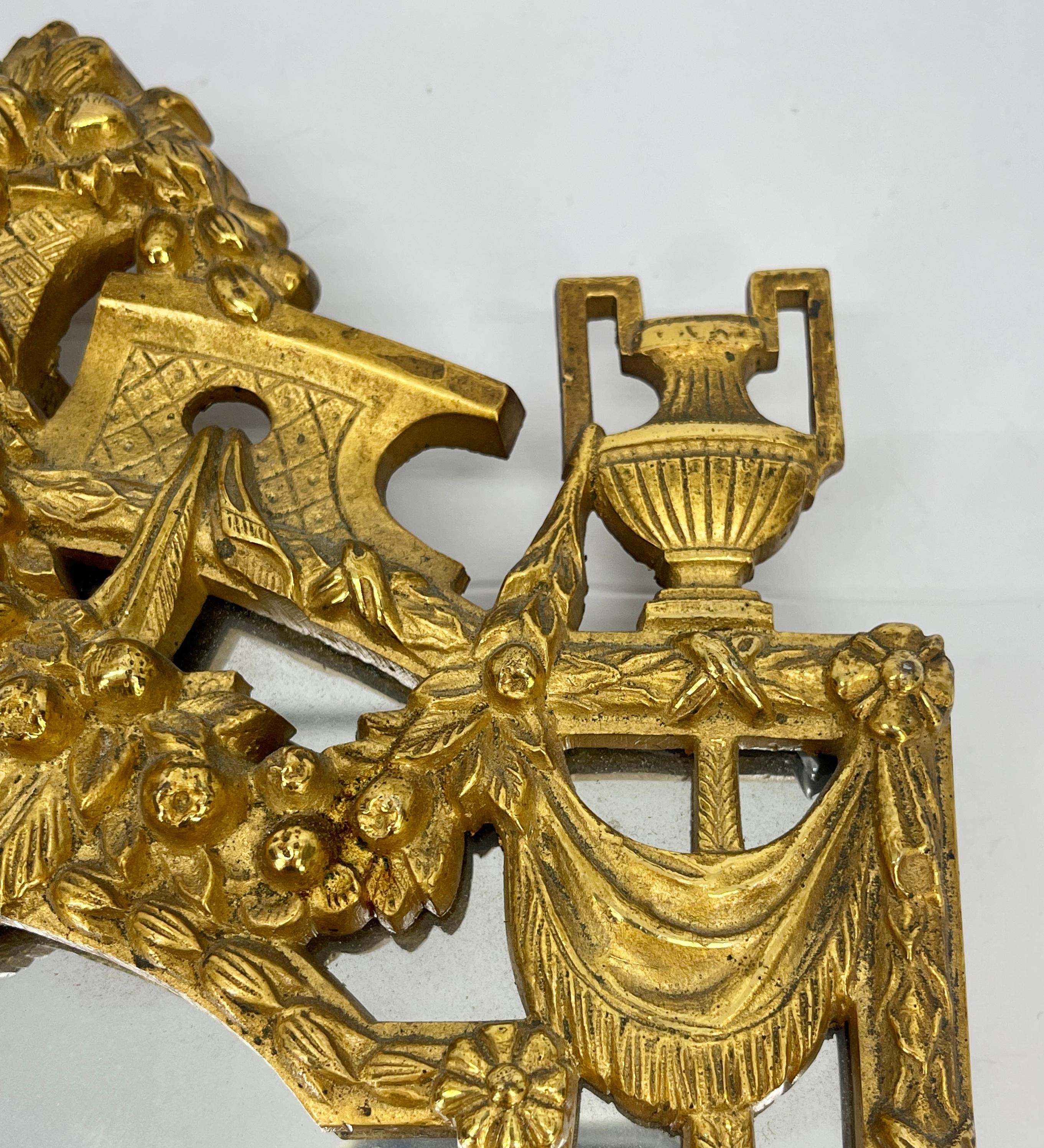 19th Century Louis XVI Gilded Bronze Vanity Mirror 6