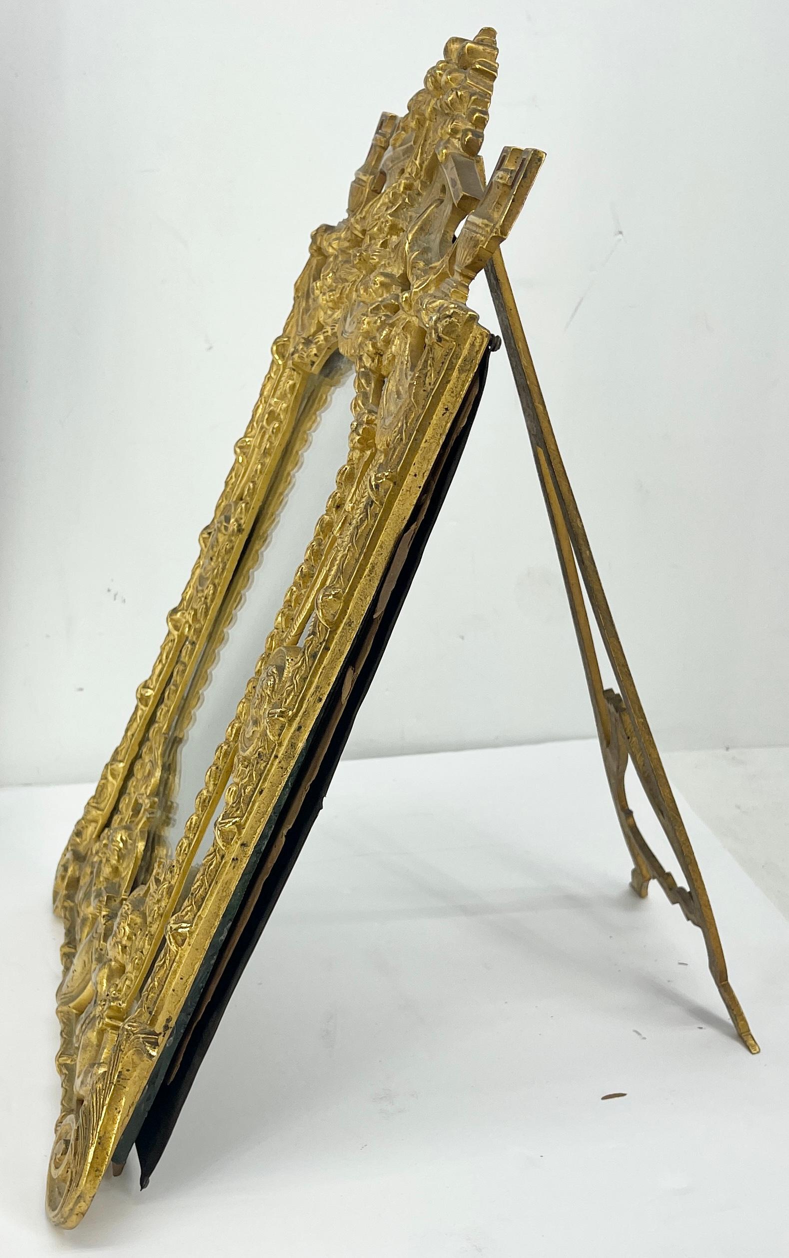 19th Century Louis XVI Gilded Bronze Vanity Mirror 13