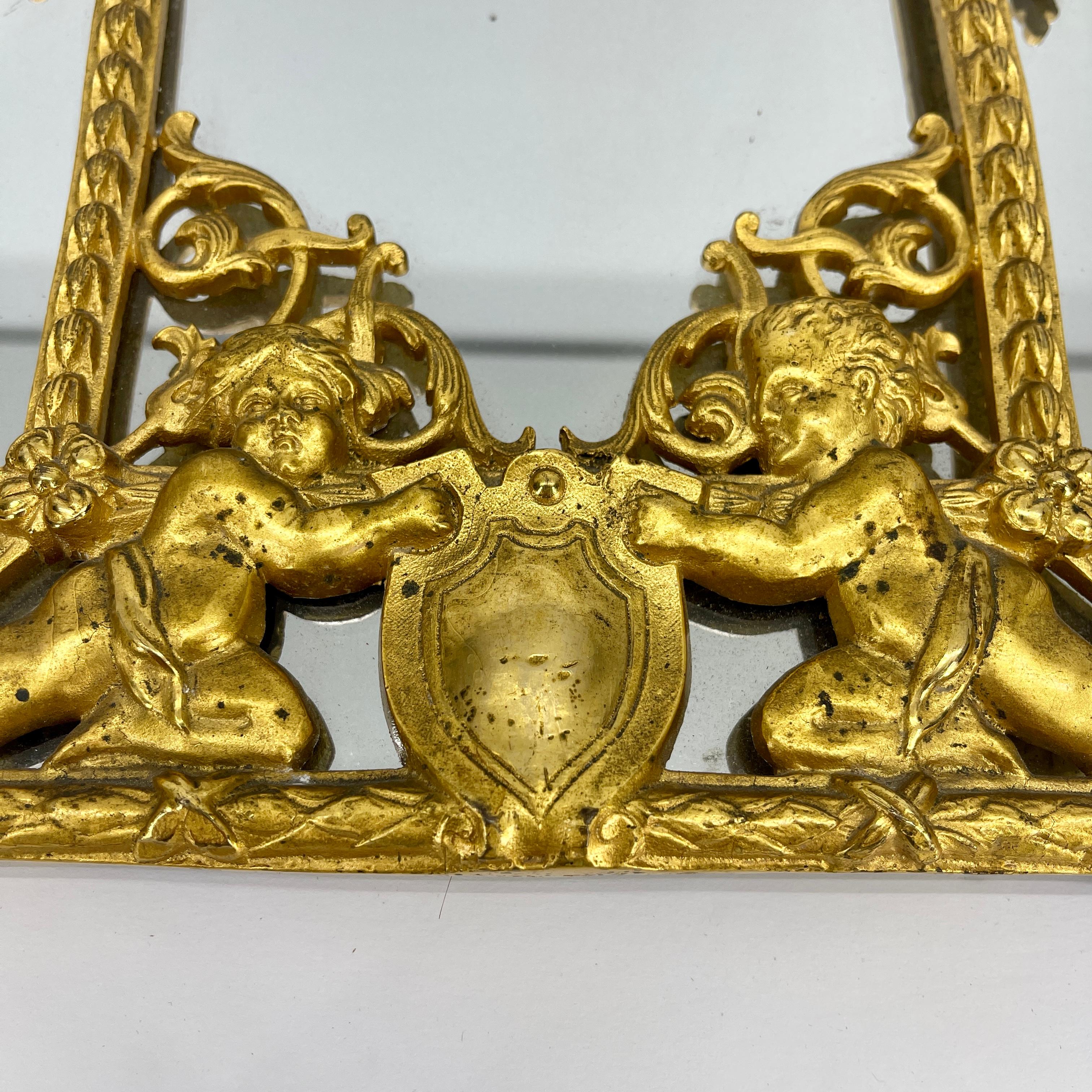 19th Century Louis XVI Gilded Bronze Vanity Mirror 1