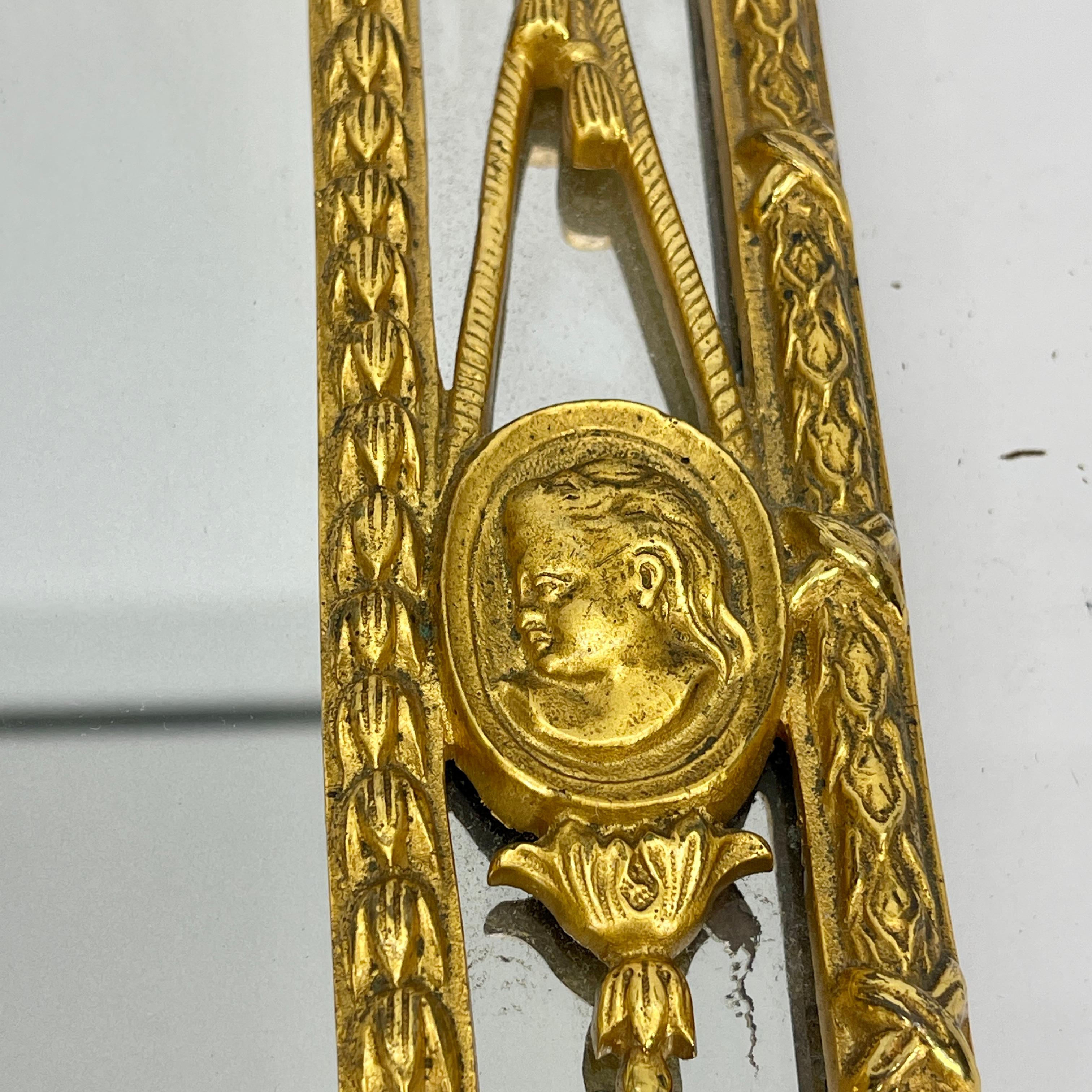 19th Century Louis XVI Gilded Bronze Vanity Mirror 4