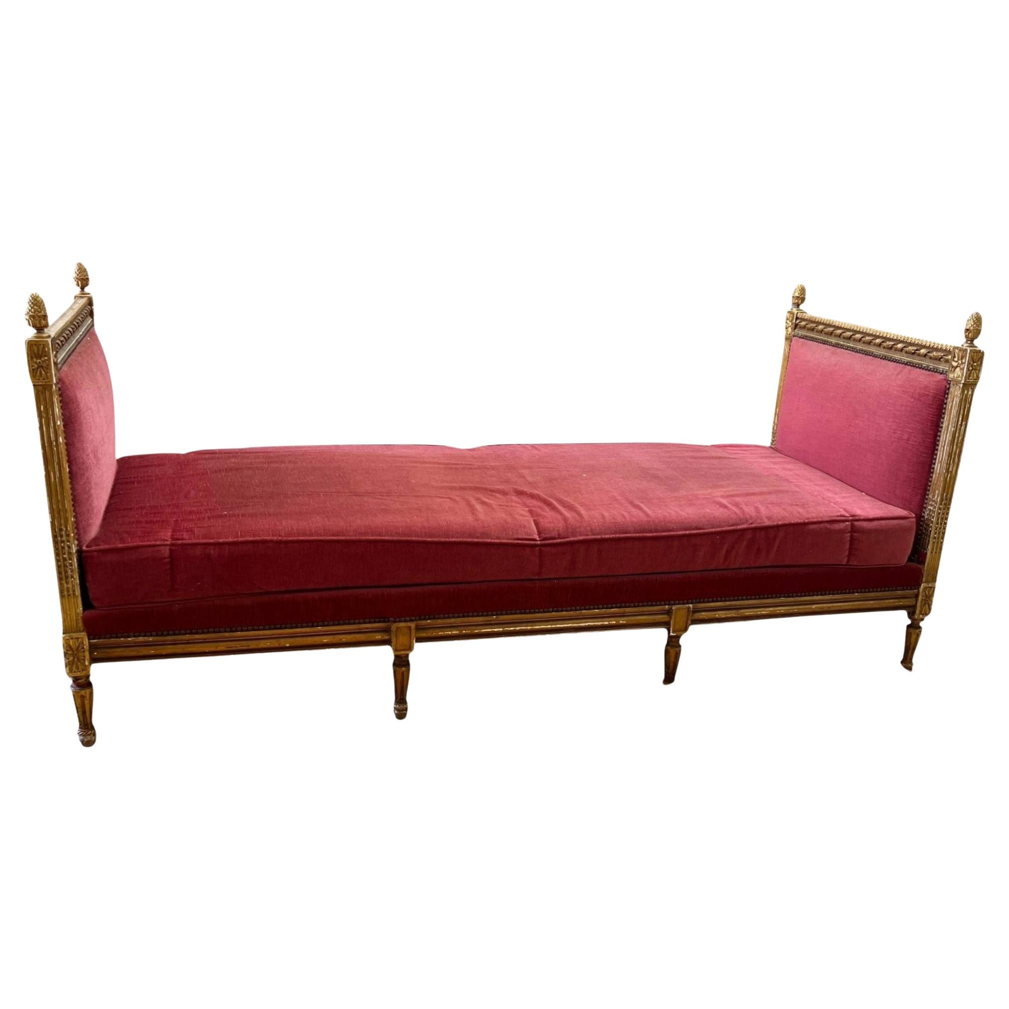 19th Century Louis XVI gilded Daybed