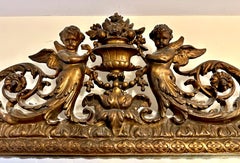 19th Century Louis XVI Gilt Figural Cushion Form Wall Mirror