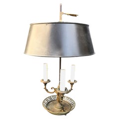 19th Century Louis XVI Gilt Metal Bouillotte Lamp with Tole Shade