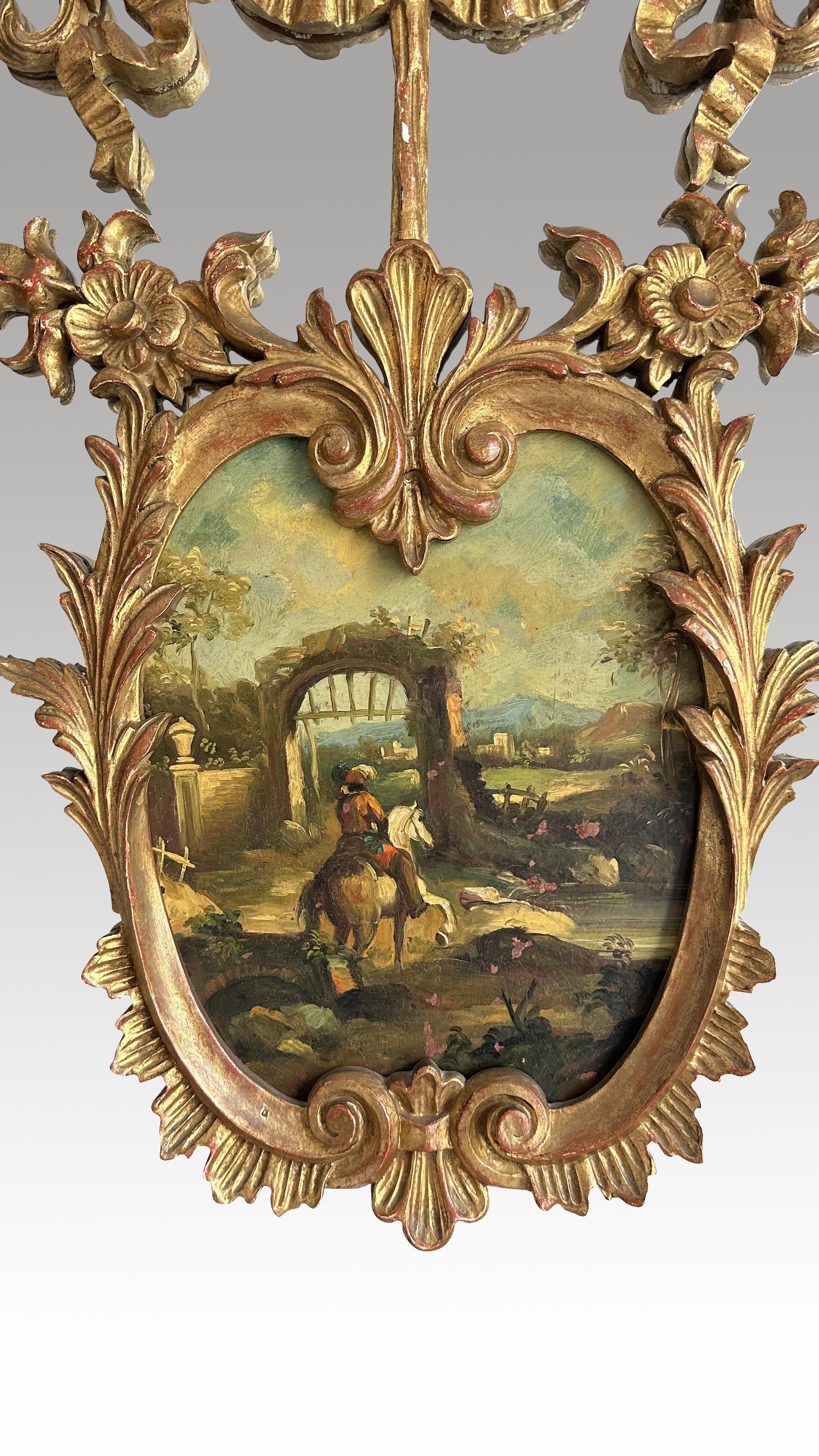 Louis XIV 19th Century Louis XVI Gilt Wood French Trumeau For Sale