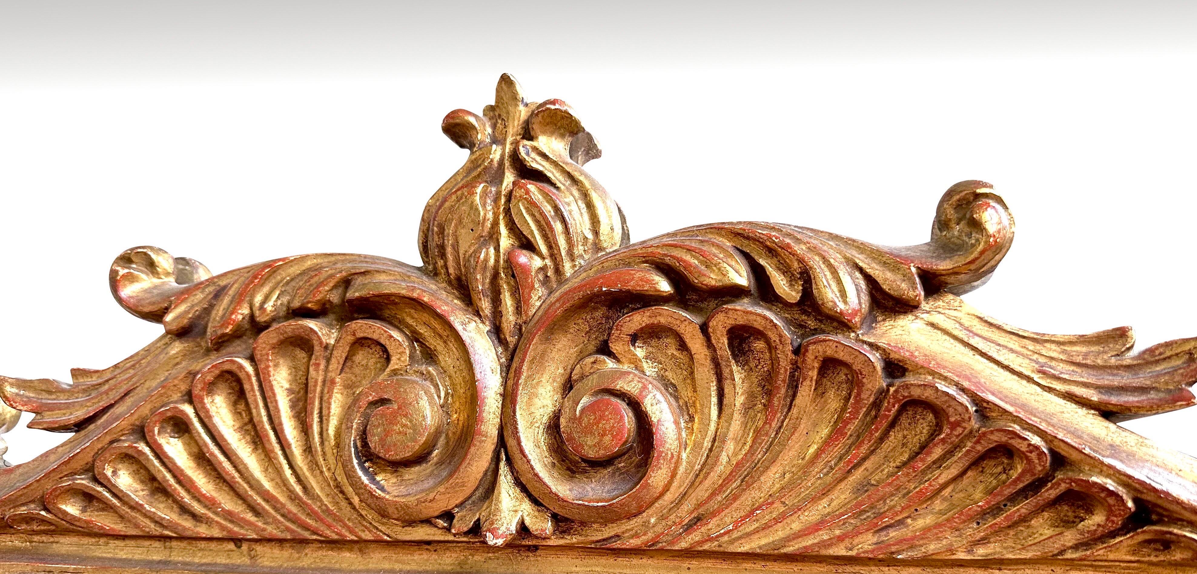 19th Century Louis XVI Gilt Wood French Trumeau For Sale 4