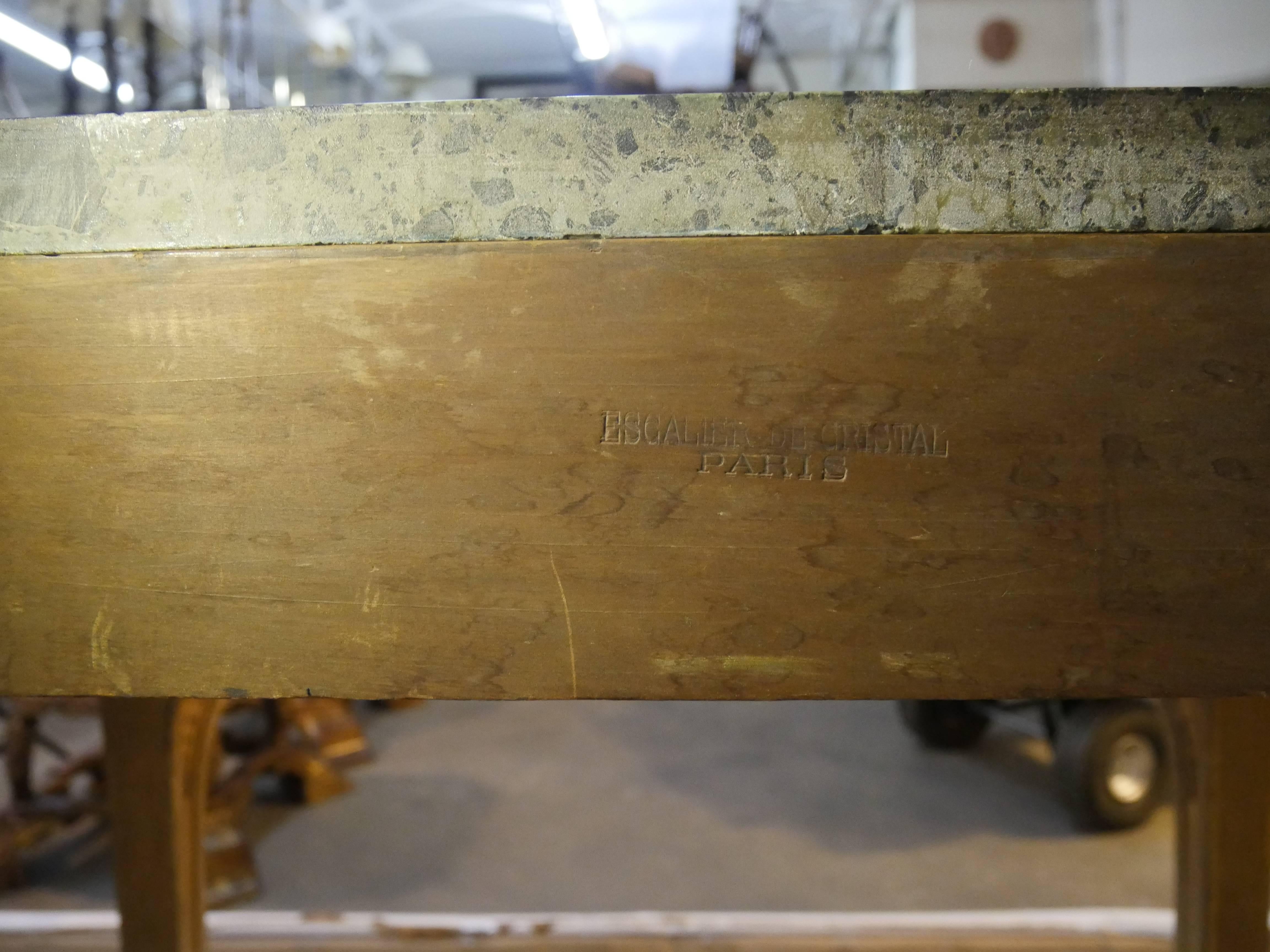 19th Century Louis XVI Giltwood Console Signed Escalier De Cristal In Good Condition In Dallas, TX