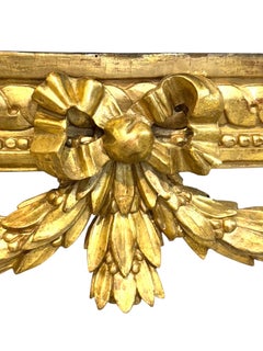 19th Century Louis XVI Giltwood Demi-Lune Console with Carrara Marble Top