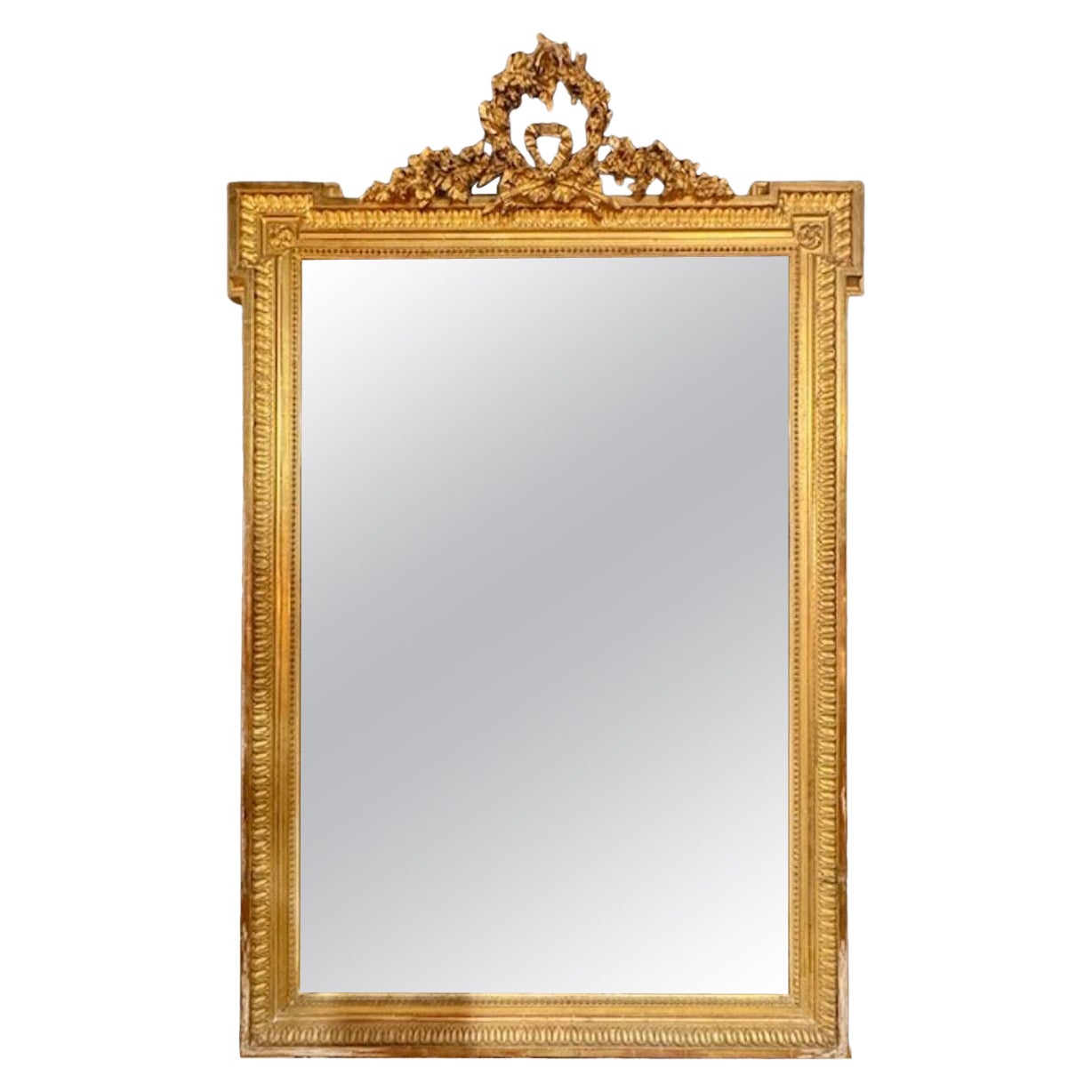 19th Century Louis XVI Giltwood Mirror For Sale