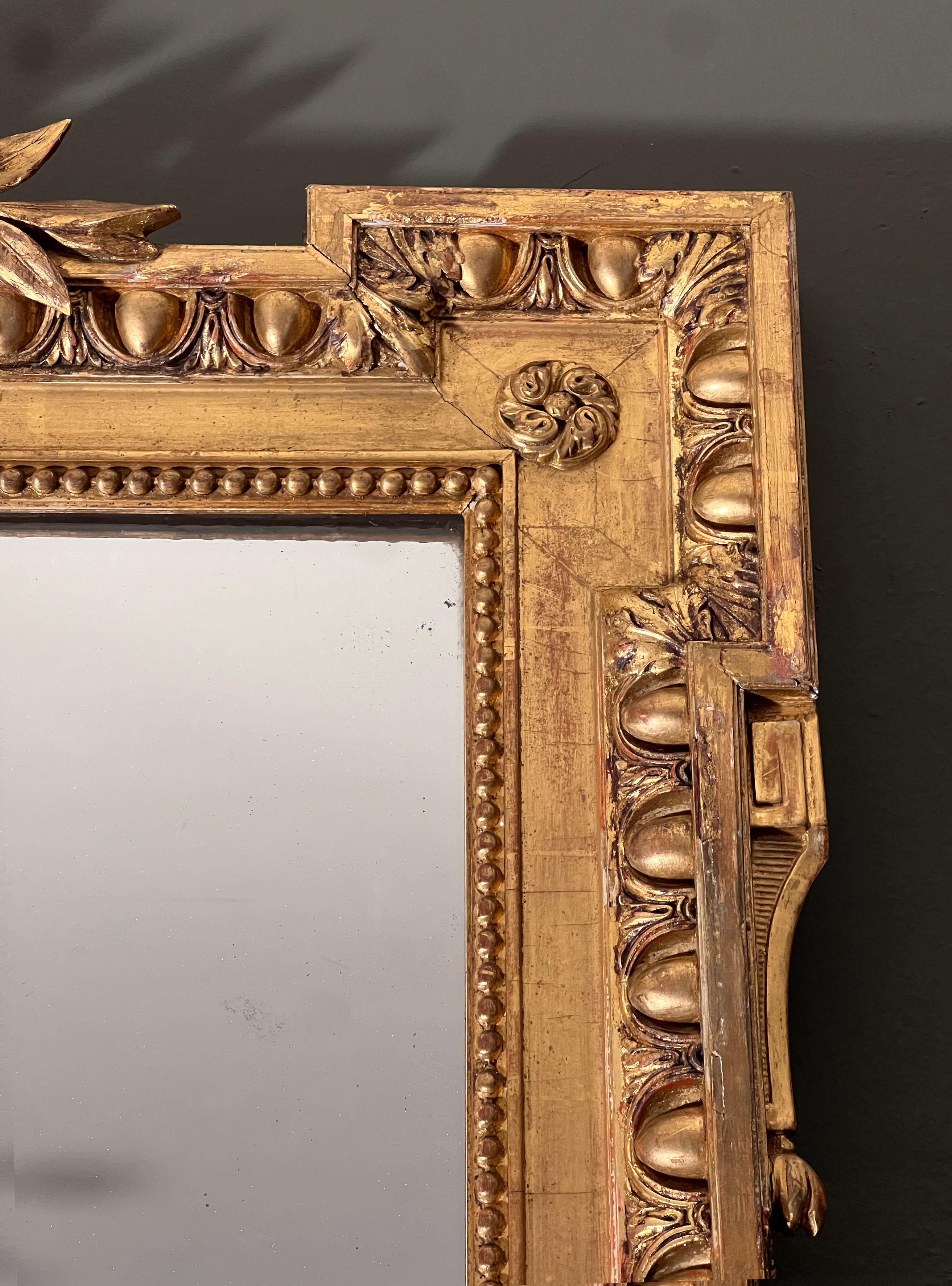 19th Century Louis XVI Giltwood Pier Mirror For Sale 3