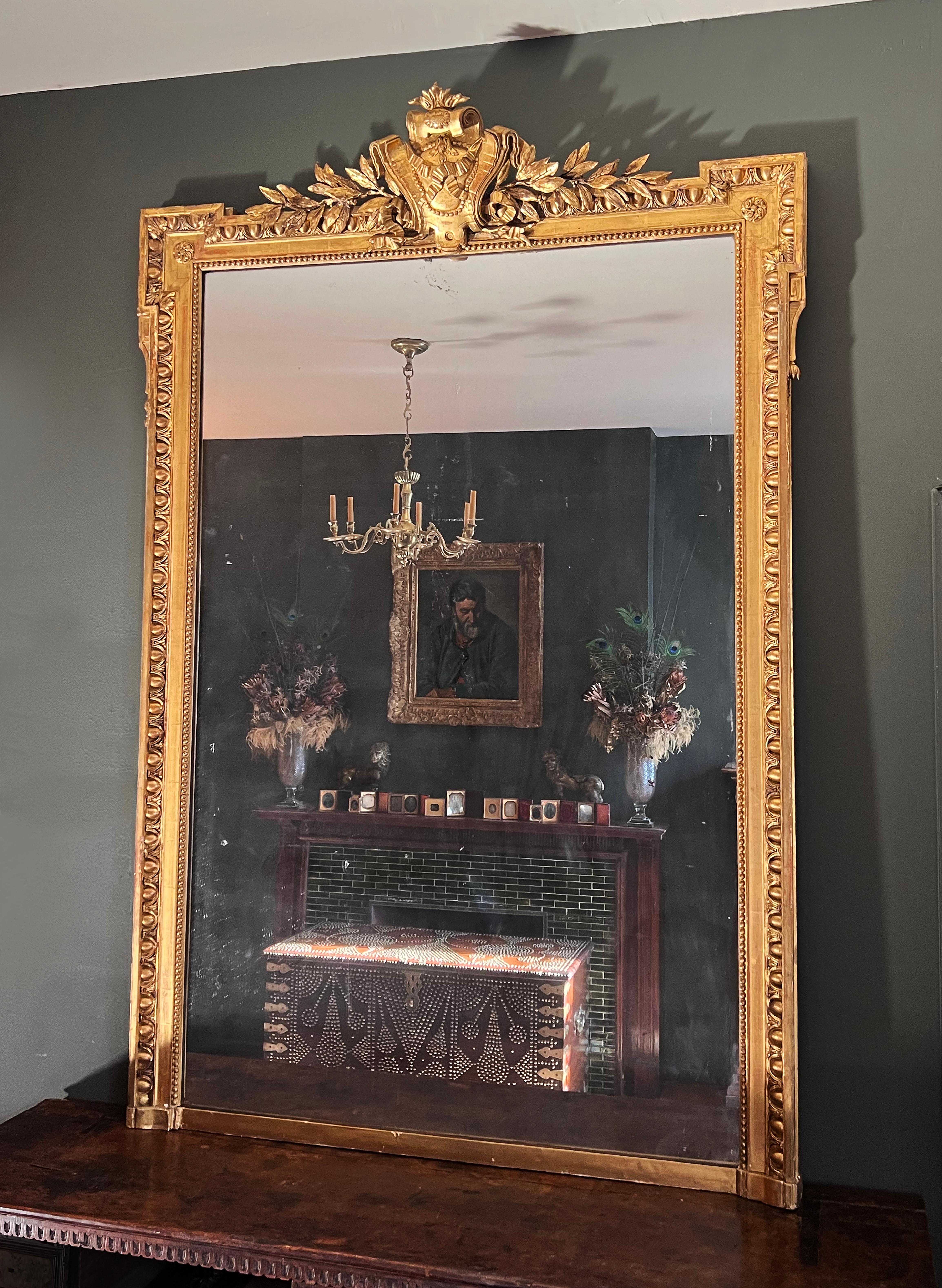 19th Century Louis XVI Giltwood Pier Mirror For Sale 4